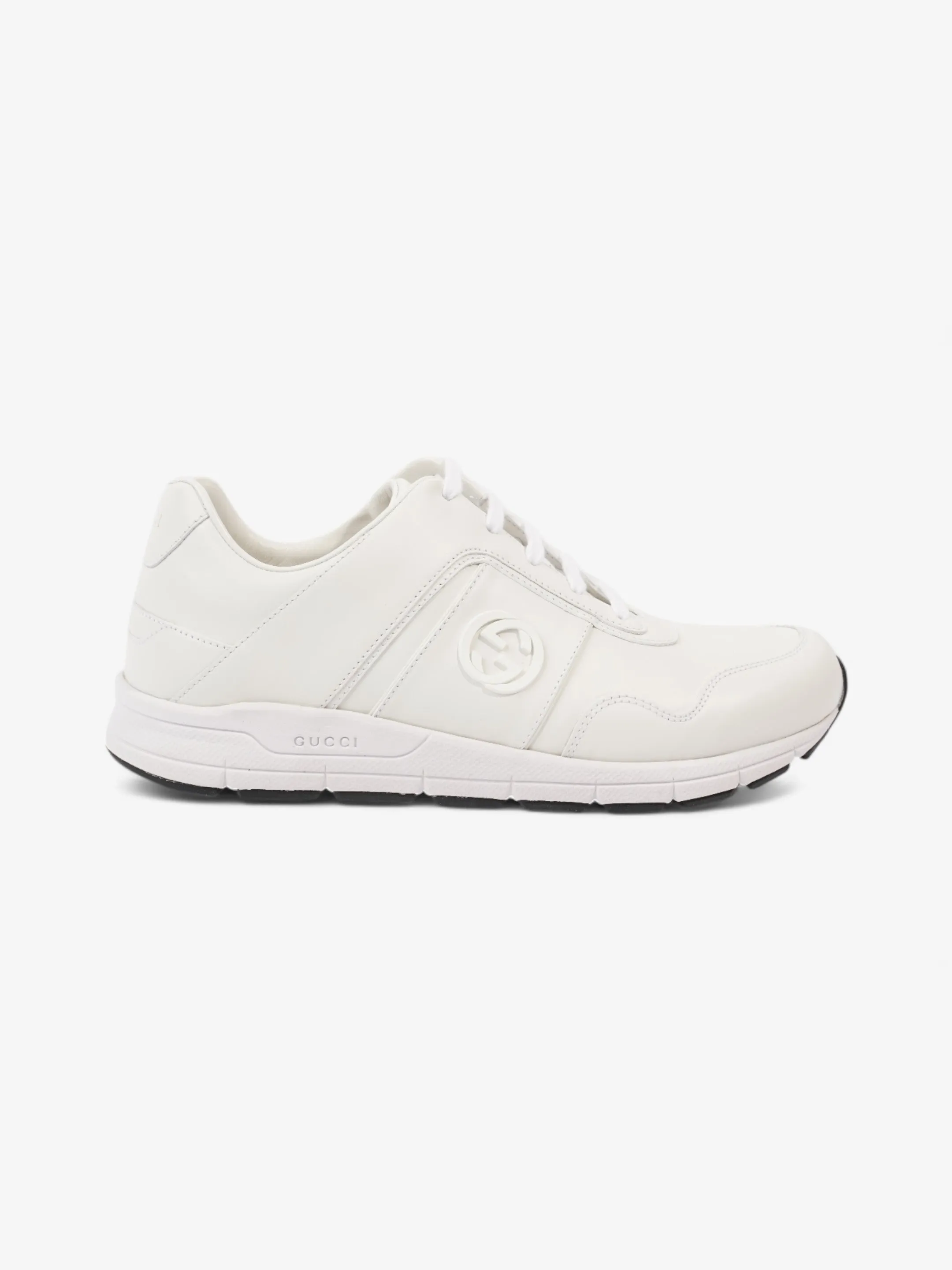 Classy silhouette Gucci GG Low-top Sneakers White  Leather EU 39.5 UK 6.5