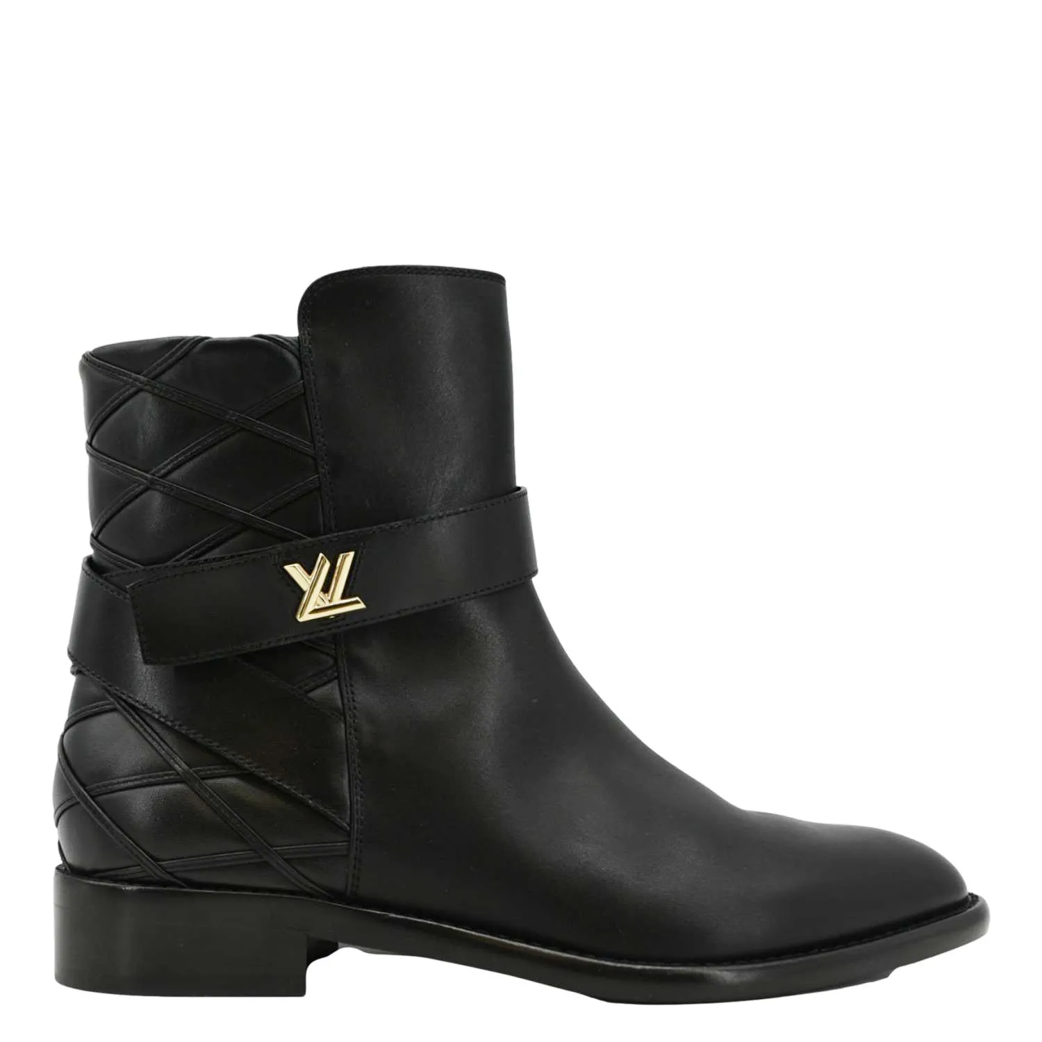 Cold Proof LOUIS VUITTON Westside Leather Ankle Boot Black 41