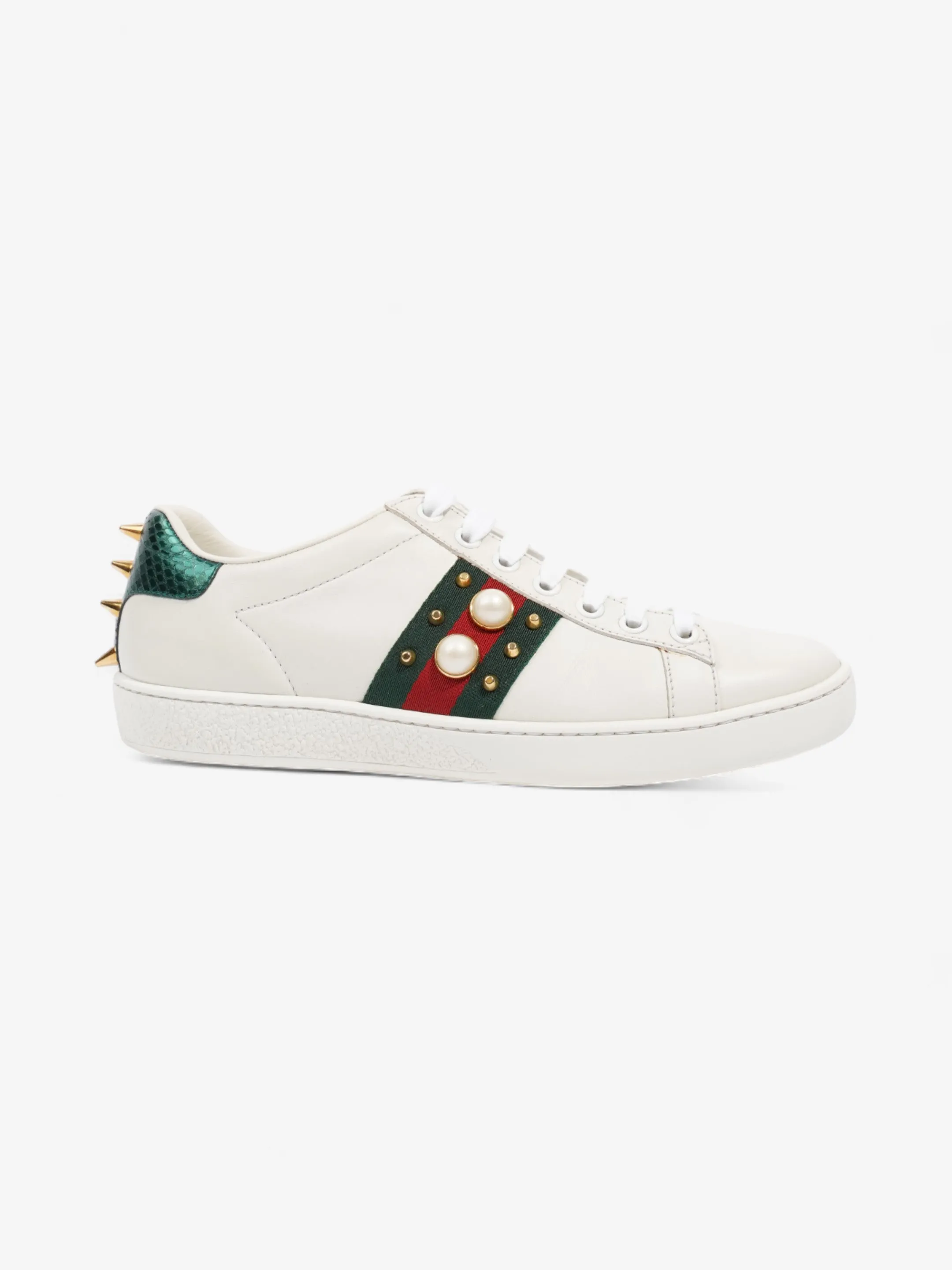 Comfort Boost Midsole Gucci Ace Sneakers White / Red / Green Leather EU 36 UK 3