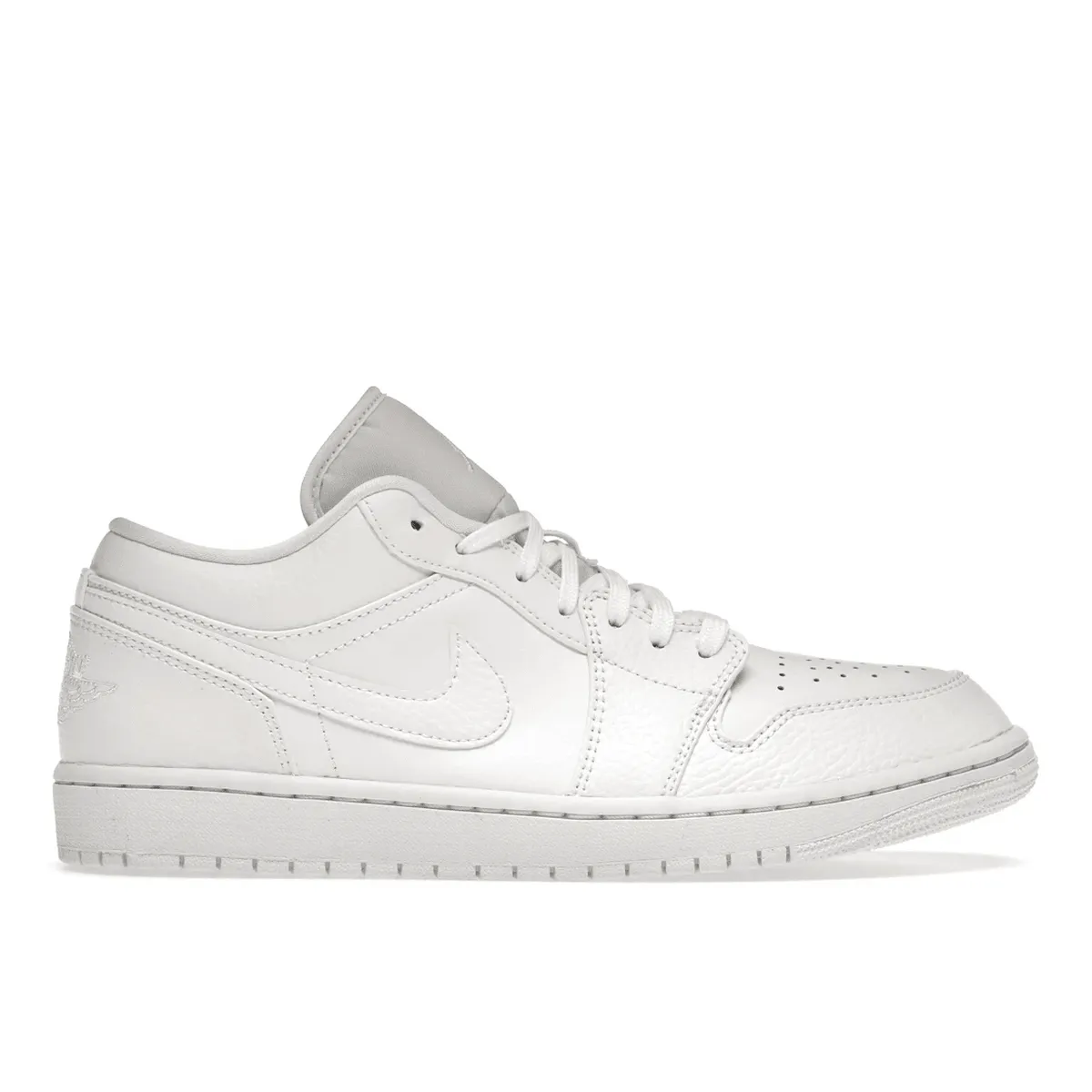 Comfort Straps Air Jordan 1 Low Triple White Tumbled Leather