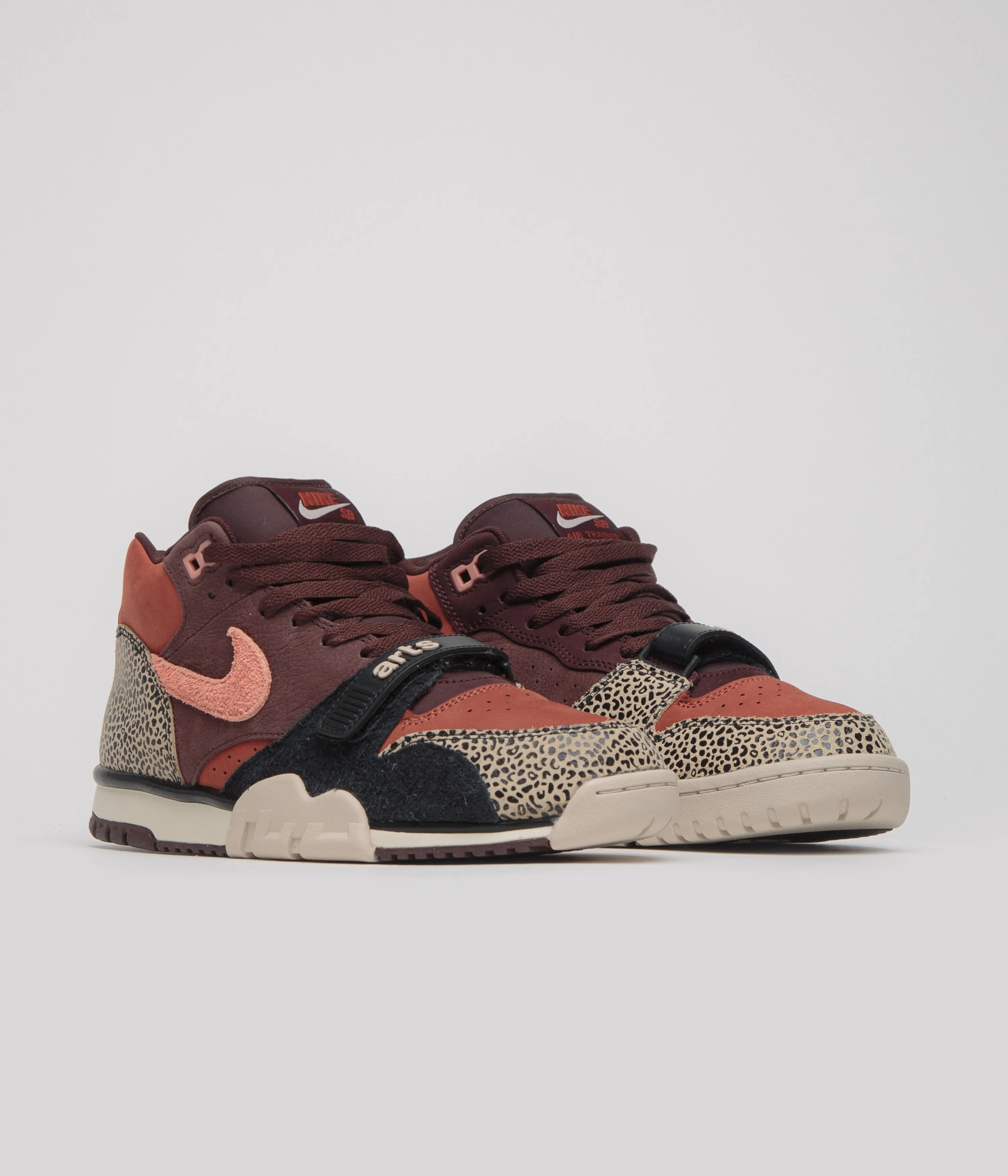 Nike SB x Arts-Rec Air Trainer 1 Shoes in Limestone and Pink Quartz and Earth - Dusty Peach