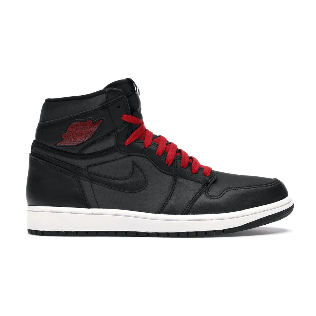 Comfortable Run Air Jordan 1 Retro High Black Satin Gym Red