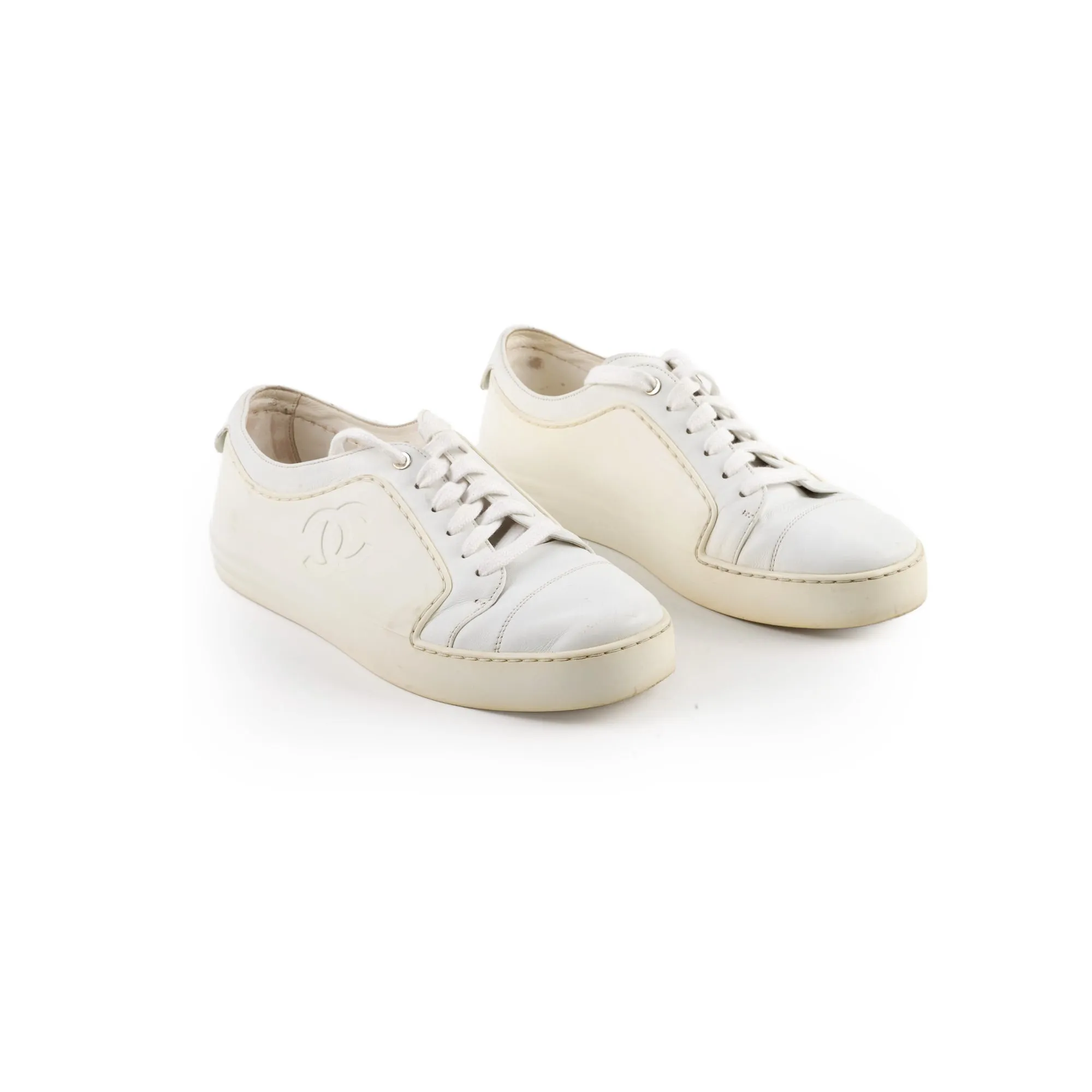 contemporary Chanel White Sneakers Size 37.5
