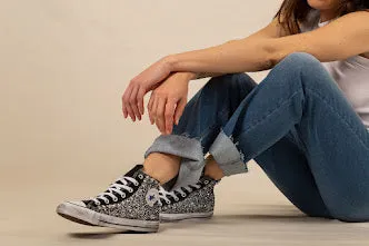Chic Walk Farm Jog Converse All Star Black Silver Glitter & Borchie
