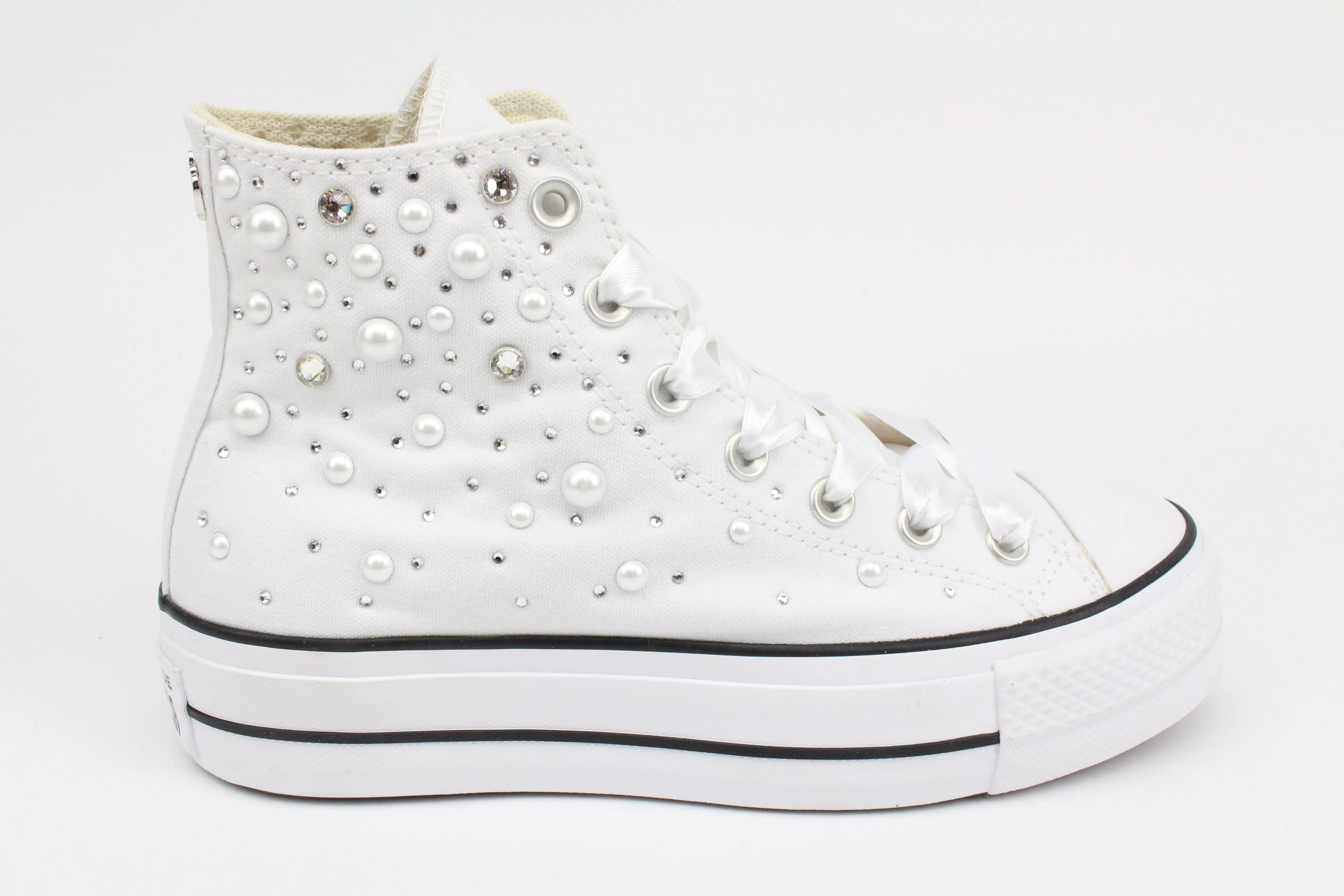 Dirt Guard Sea Aqua Converse All Star Platform White Strass Termo Cristal & Perle