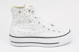 Dirt Guard Sea Aqua Converse All Star Platform White Strass Termo Cristal & Perle