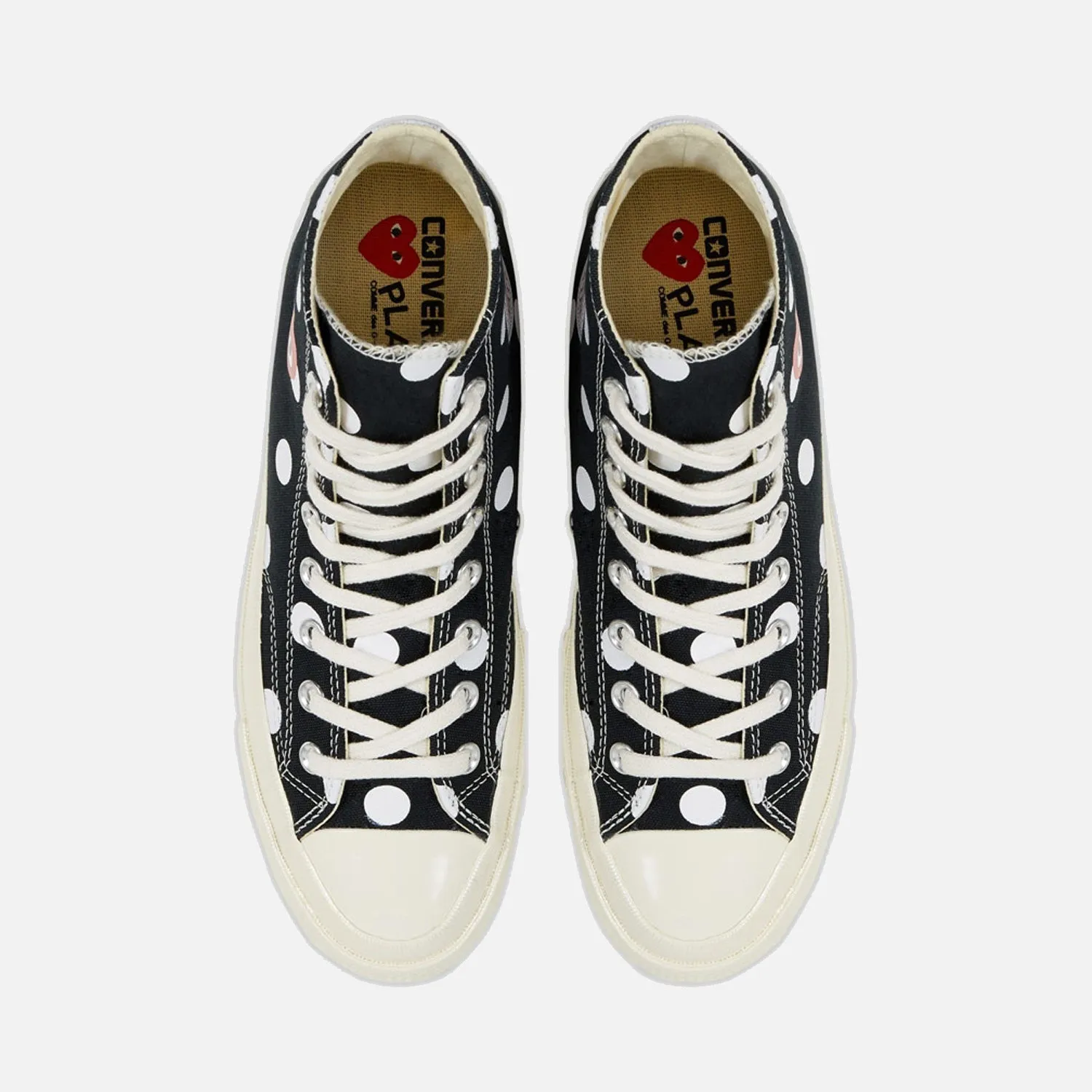 Converse x CDG Comme Des Garcons Heart Polka Dot Hi chuck 70 Black Trainers Moisture-Control