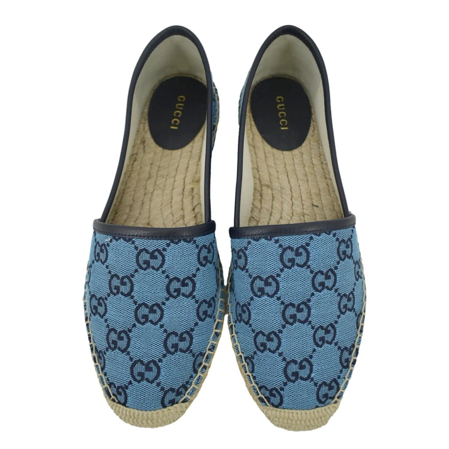 Cool-Lining GUCCI Espadrilles GG Canvas Shoes Blue 663674 Size 38.5