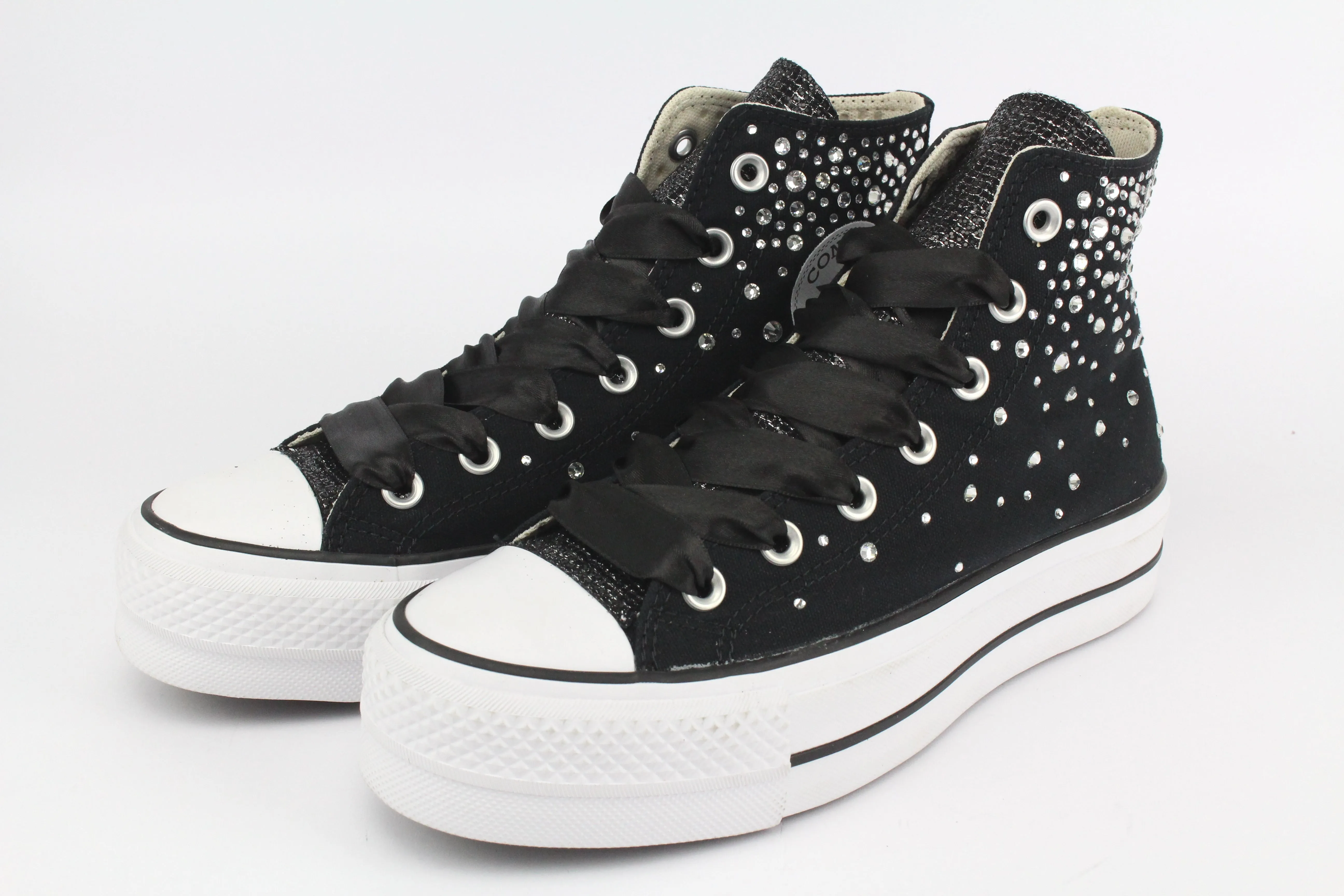 Cozy Support Converse All Star Platform Black Strass Termo Cristal & Glitter