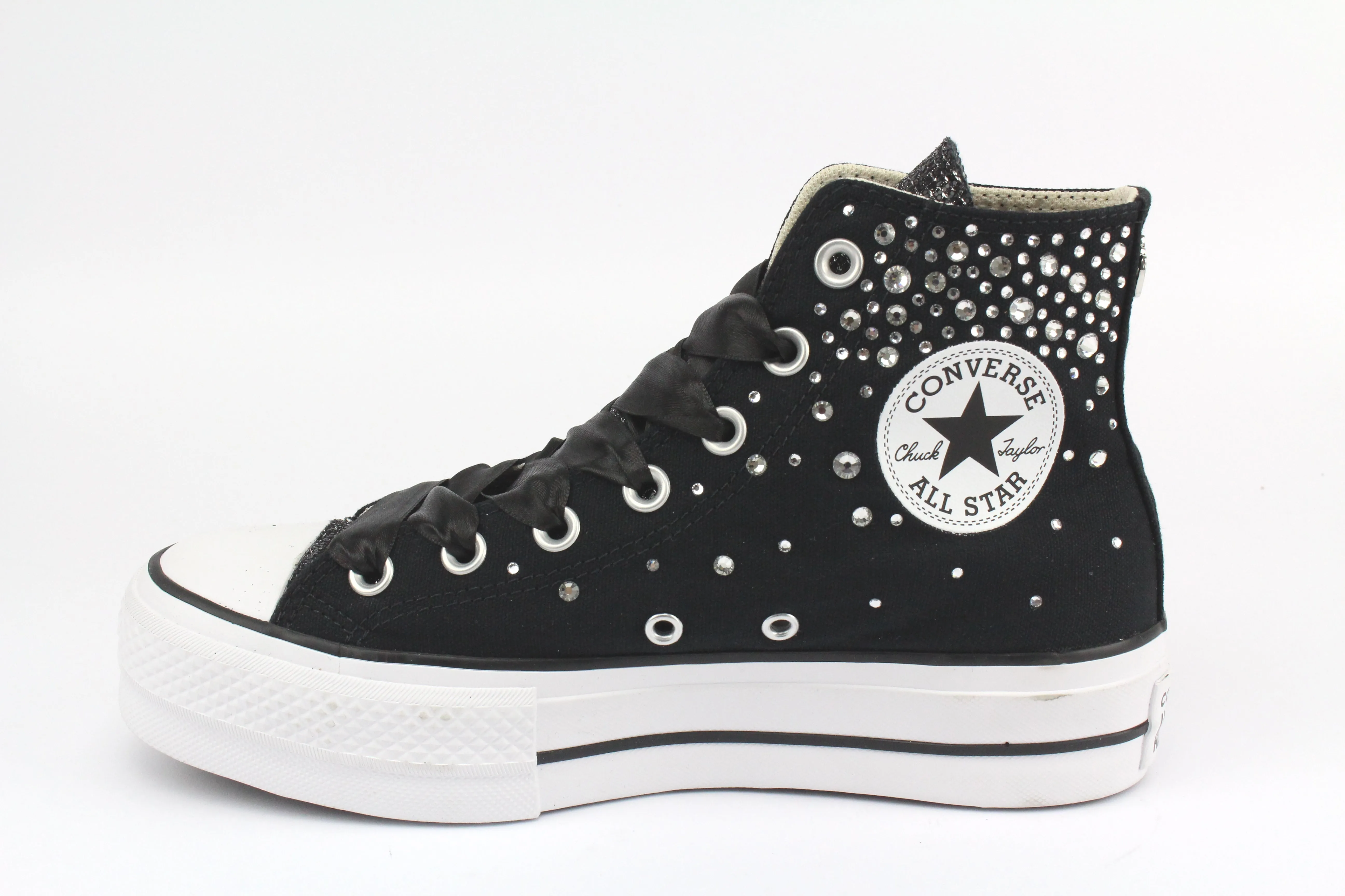Cozy Support Converse All Star Platform Black Strass Termo Cristal & Glitter