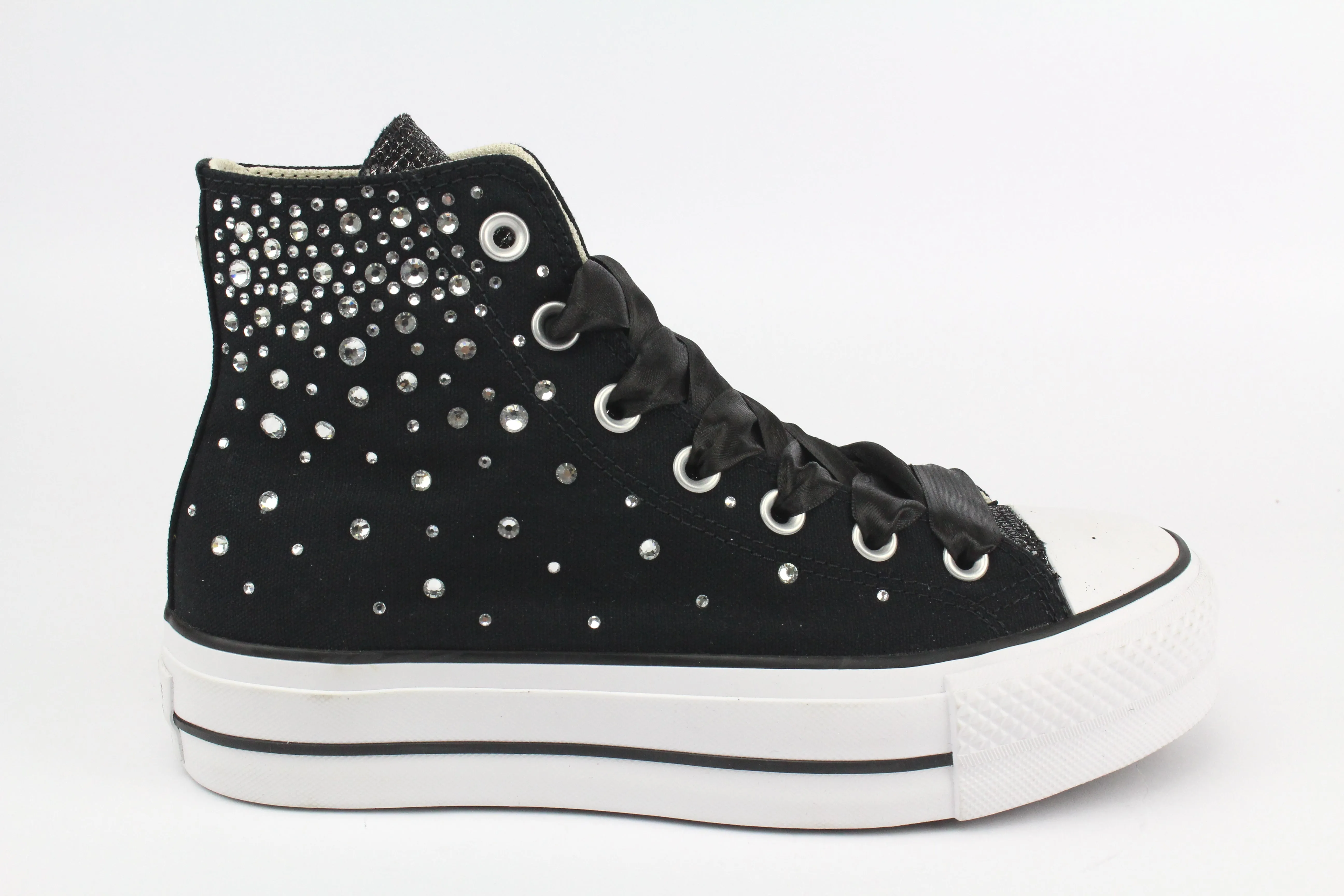 Cozy Support Converse All Star Platform Black Strass Termo Cristal & Glitter