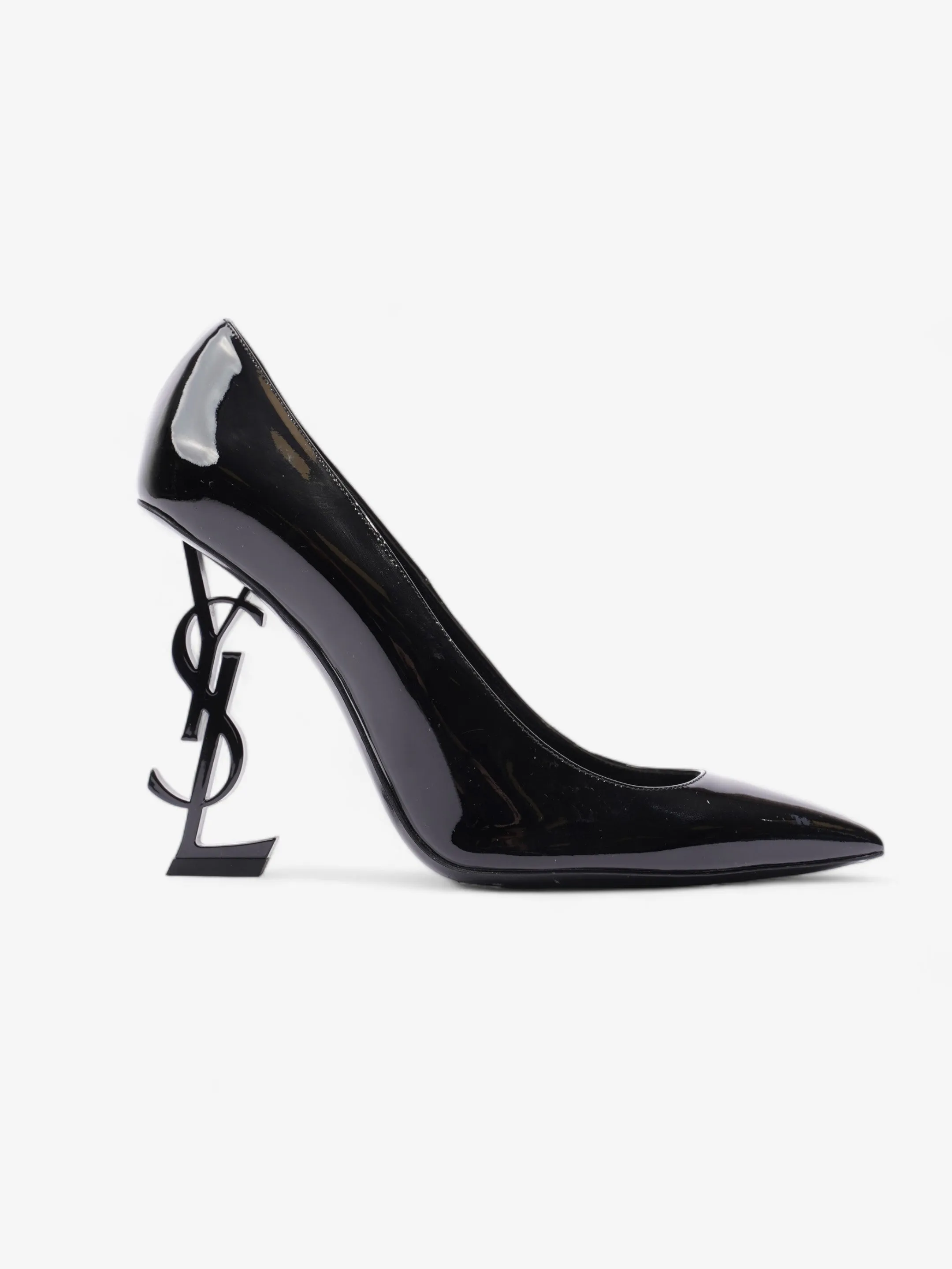 Crossover Heels Saint Laurent Opyum Heels 110 Black Patent Leather EU 40 UK 7
