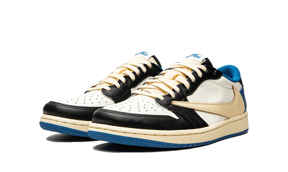 Cushioned Sole Air Jordan 1 Low X Fragment X Travis Scott Military Blue
