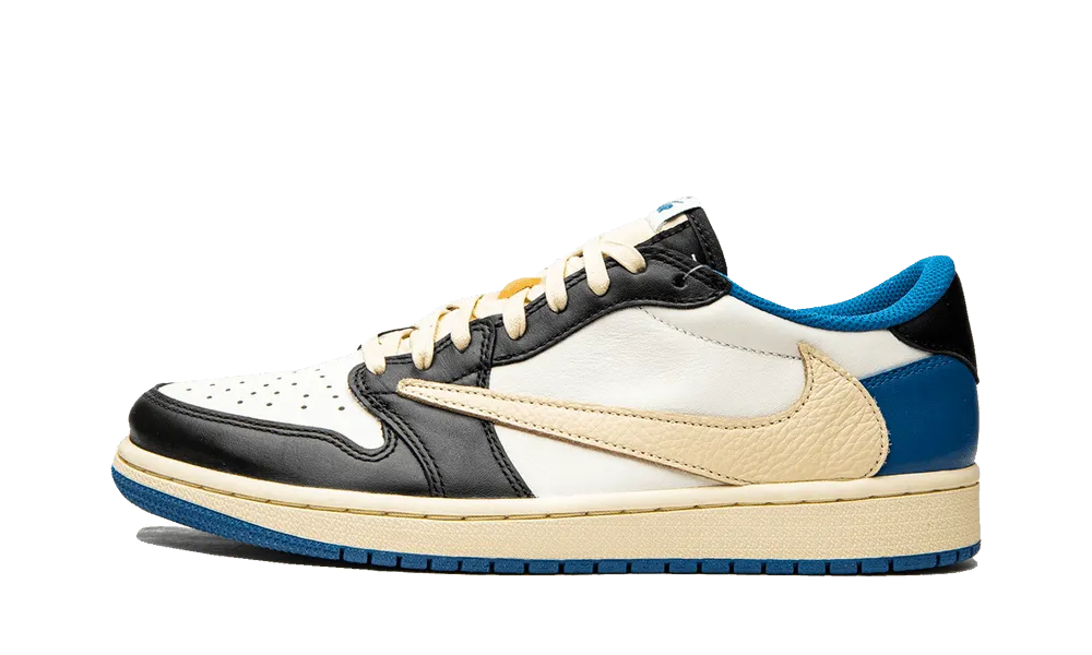 Cushioned Sole Air Jordan 1 Low X Fragment X Travis Scott Military Blue