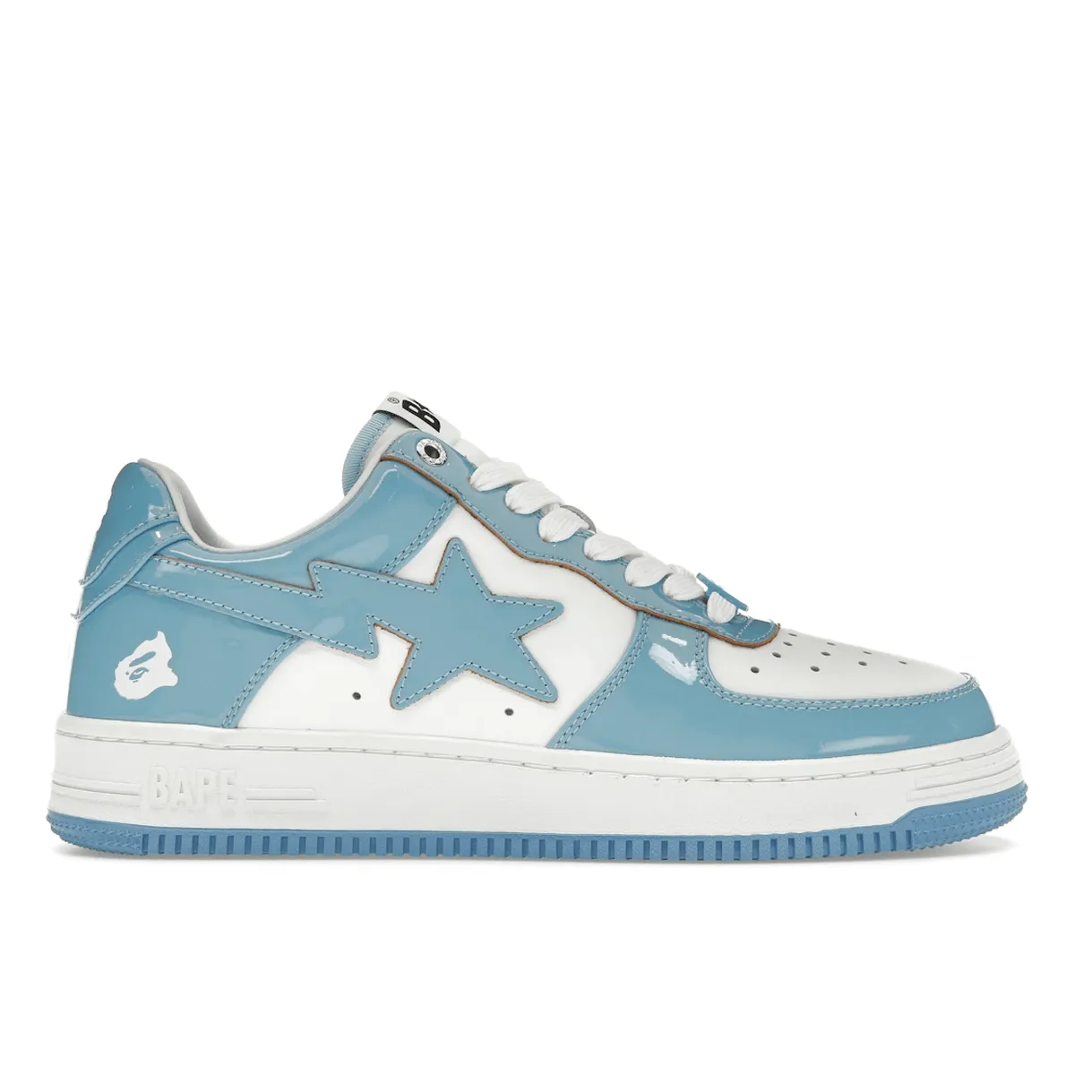 Soft Material A Bathing Ape Bape Sta Patent Leather Blue White