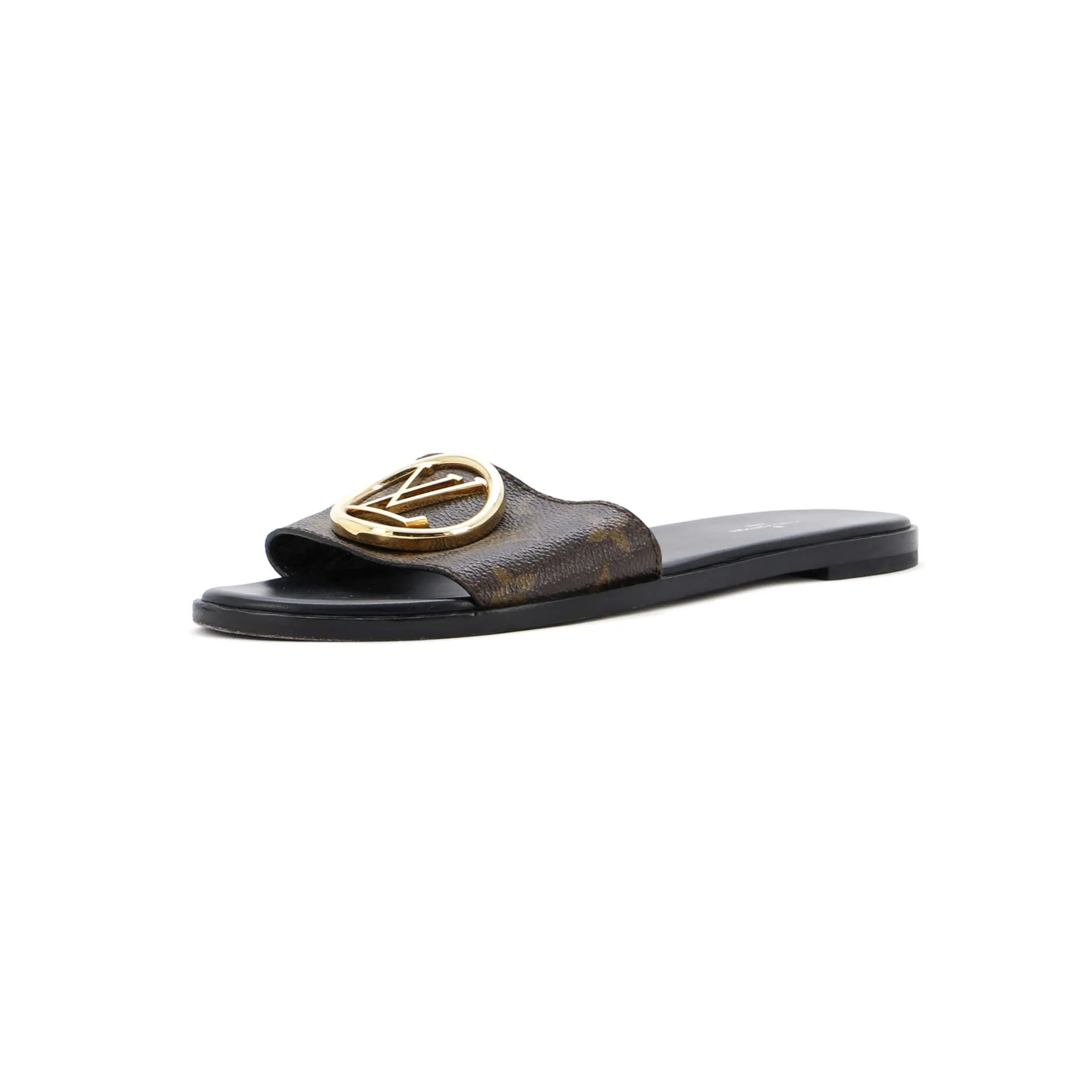 Daily Motion Louis Vuitton Women's Lock It Flat Mule Sandals Monogram Canvas