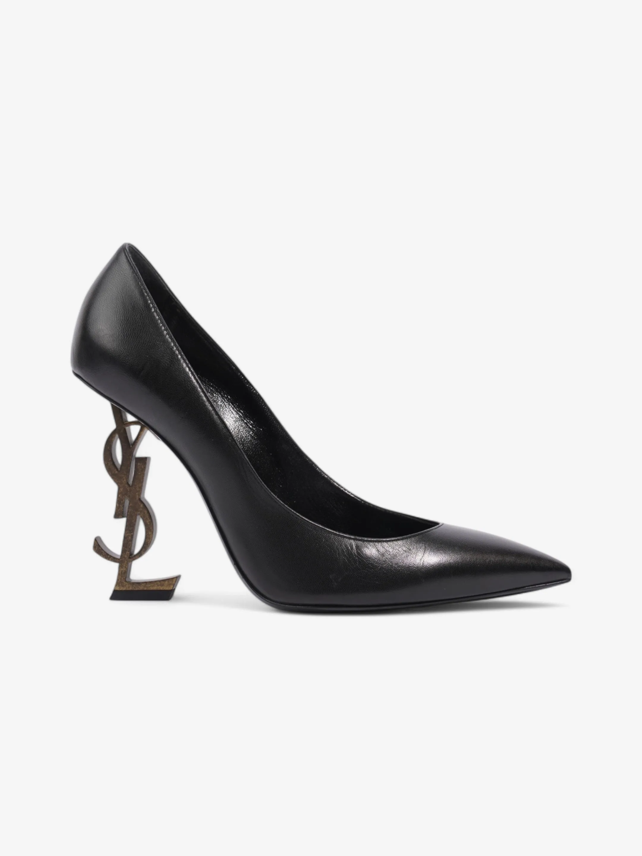 Designer Wedges Saint Laurent Opyum Heels 110 Black Leather EU 38.5 UK 5.5