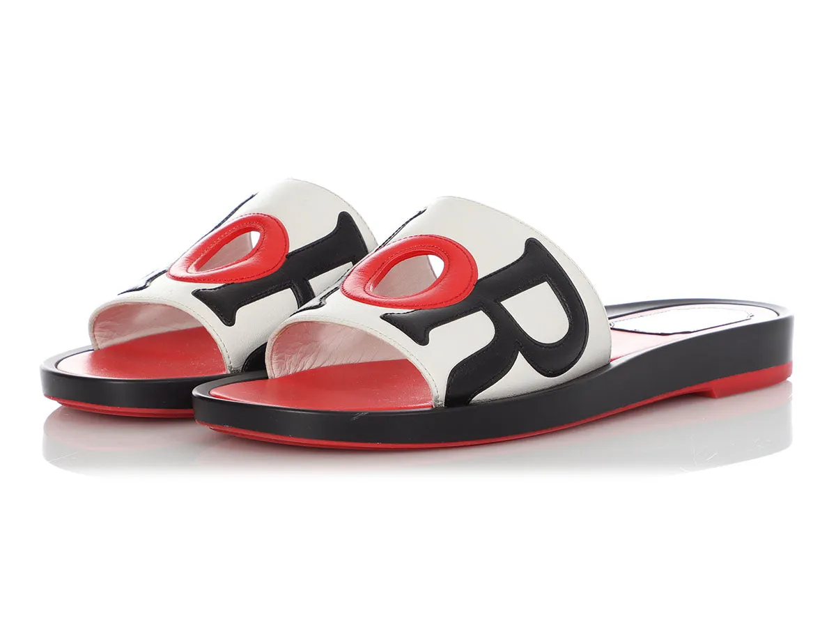 Dior Red, Black, and White Marina Sandals Comfort Step