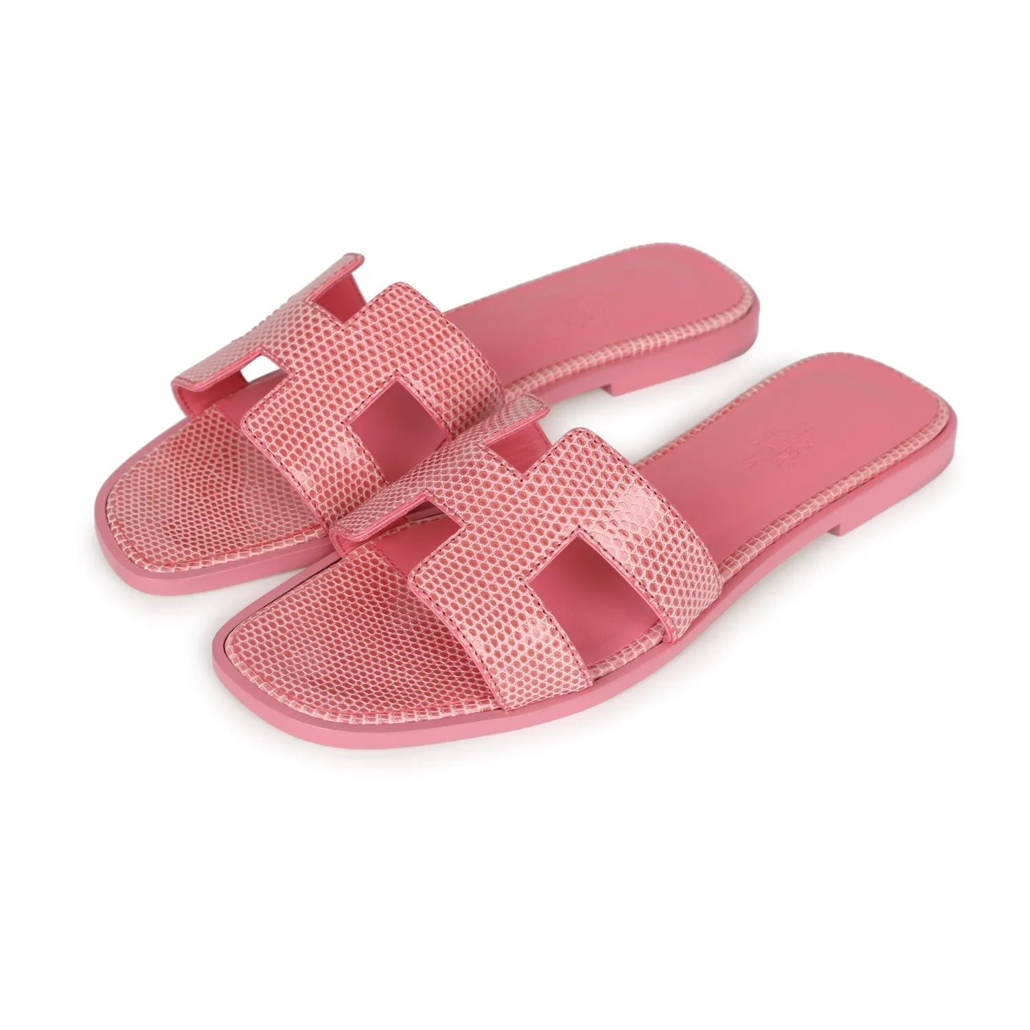Dressy Heels Hermes Oran Sandals Rose Jaipur Lizard 37