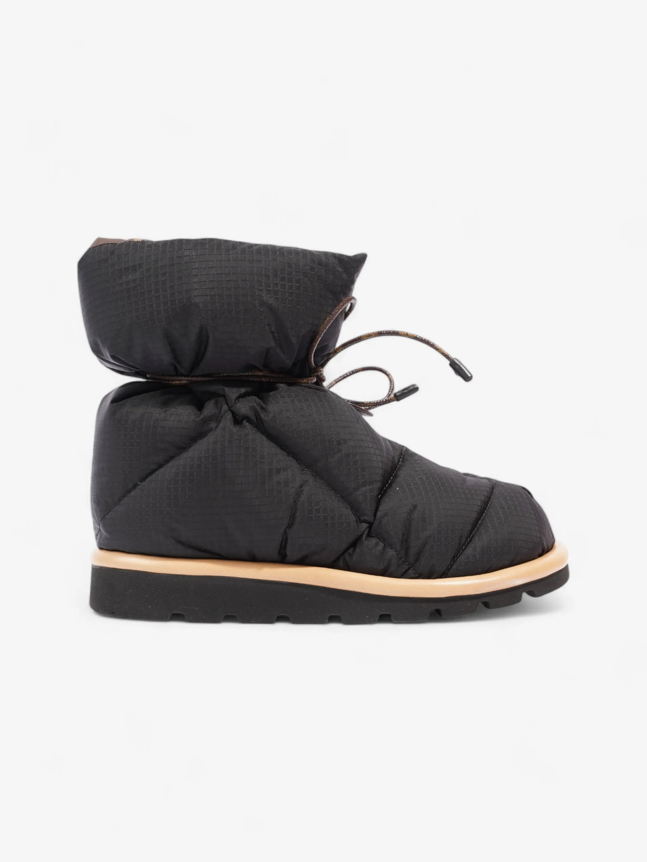 Dual Layer Louis Vuitton Pillow Comfort Ankle Boot Black / Khaki Nylon EU 37 UK 4