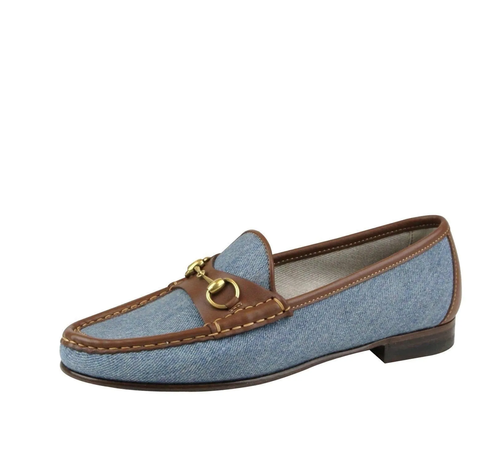 Dual-Strap Gucci Shoes Blue Women - Gucci Horsebit Denim Loafer Shoe