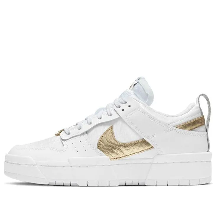 Dunk Low Disrupt White Metallic Gold Bus stop