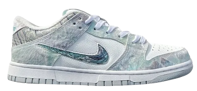 Dunk Low Steam Puppet White Green Bold Pattern