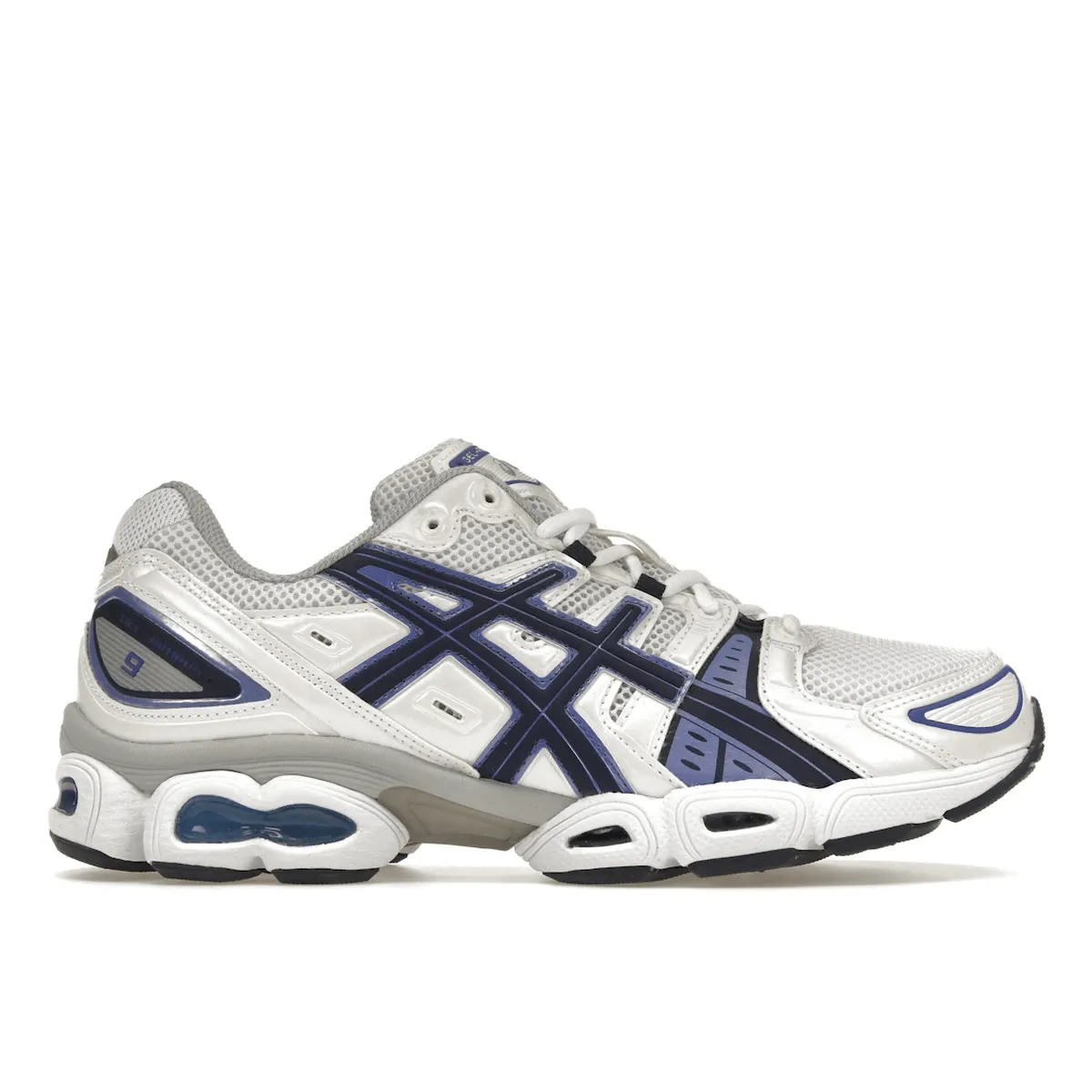 Dynamic-Look ASICS Gel-Nimbus 9 White Indigo Blue