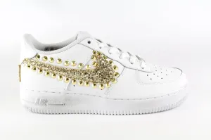 Nike Air Force 1 '07 Gold Glitter & Borchie Gold Active Movement