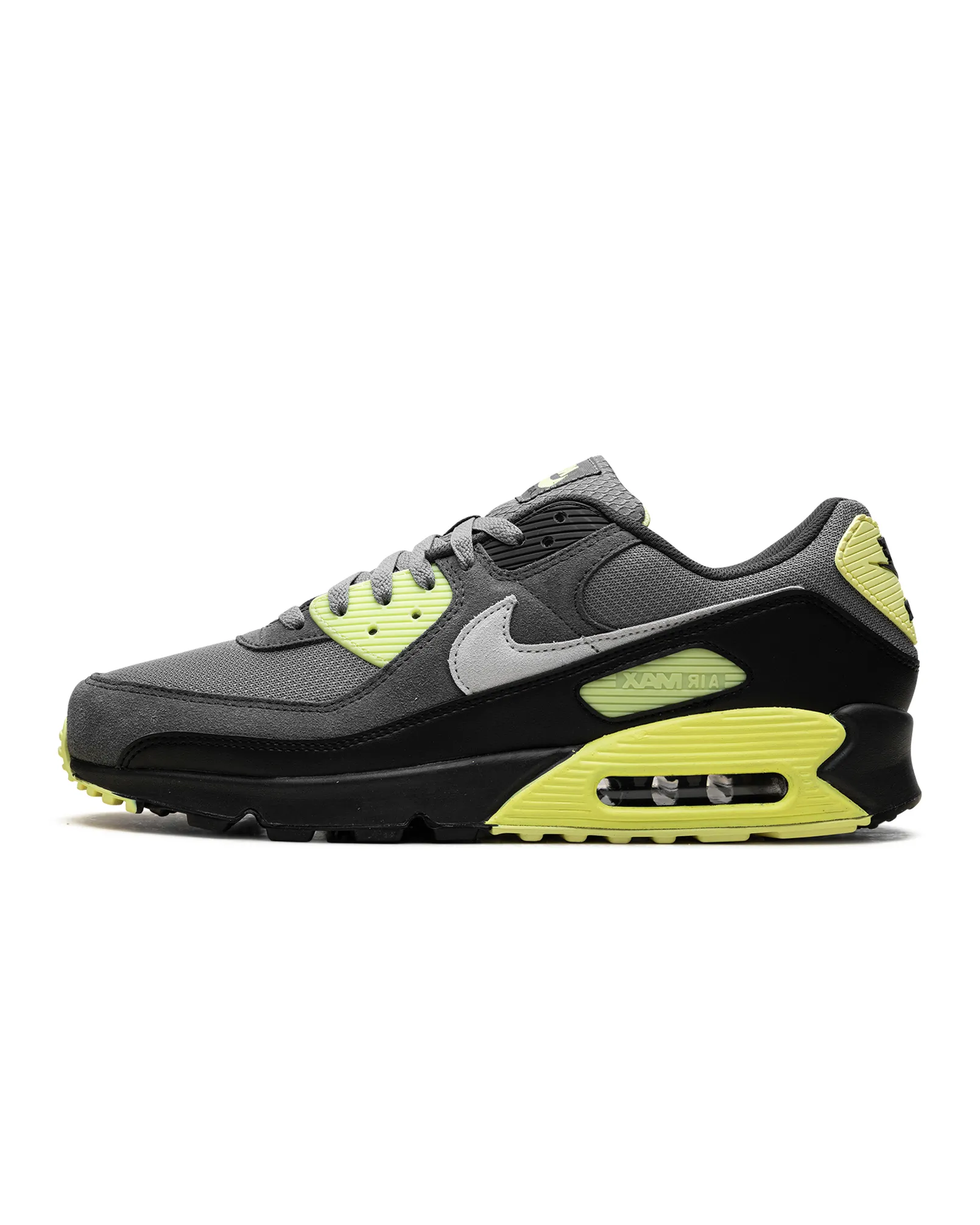 Nike Air Max 90 Smoke Grey Light Lemon Twist foot - flexibility running shoes clearance shoes