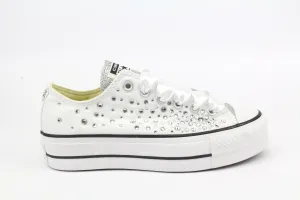 Converse All Star Platform Bassa White Strass Termo Cristal & Glitter Wide fit