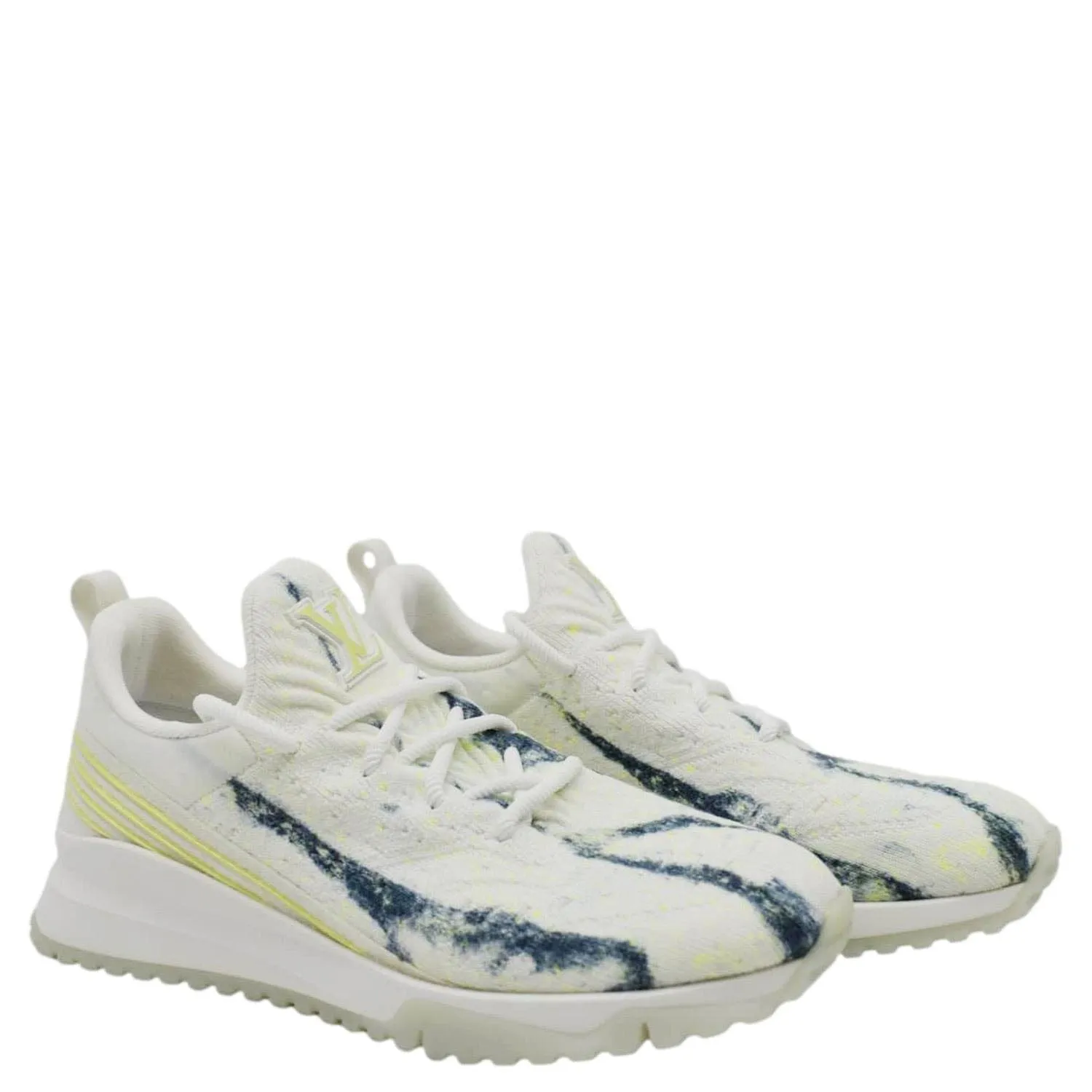 Effortless Style LOUIS VUITTON V.N.R Technical Knit Fabric Sneakers White Size US 6.5