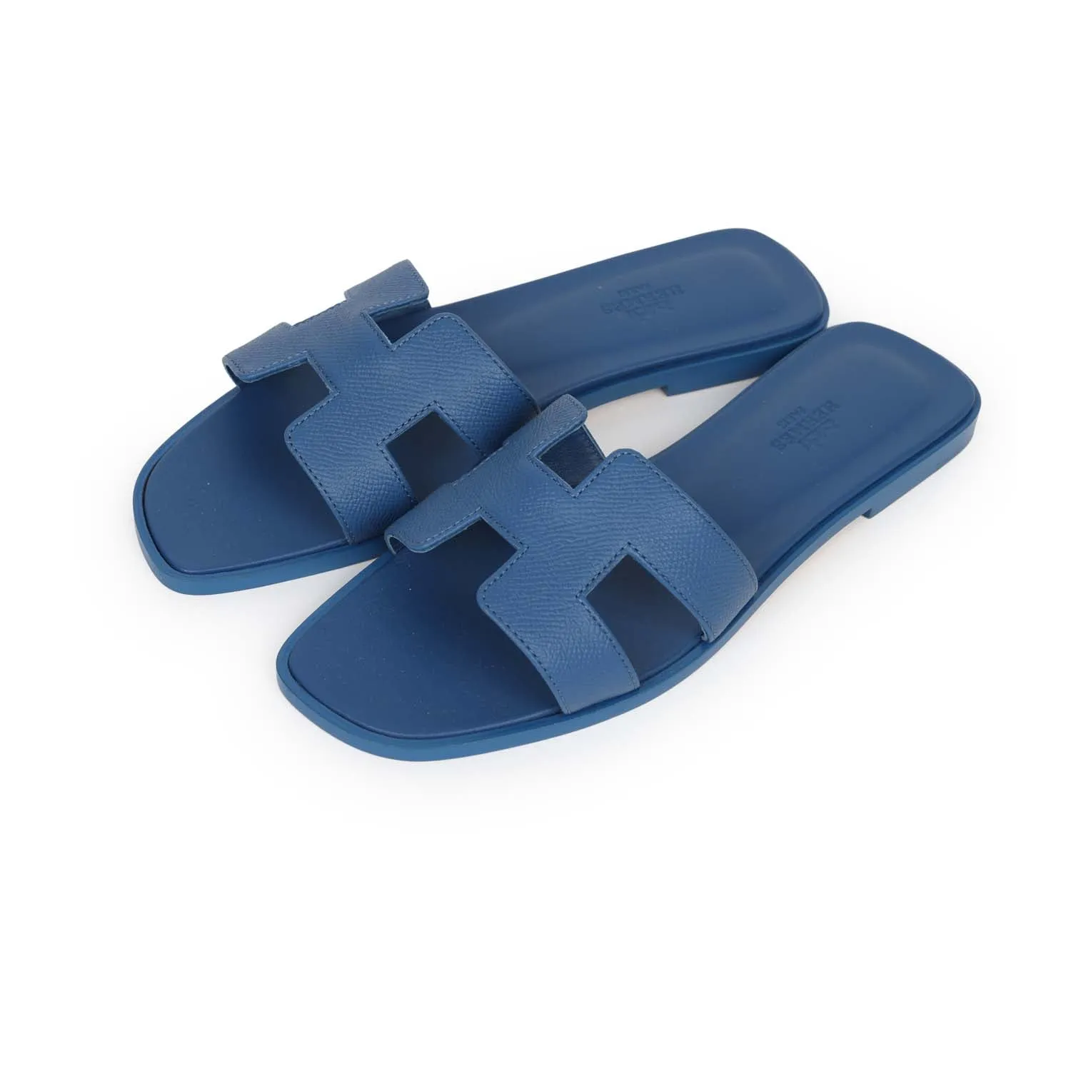 Elegant Pumps Hermes Oran Sandal Bleu Bleuet Epsom 38