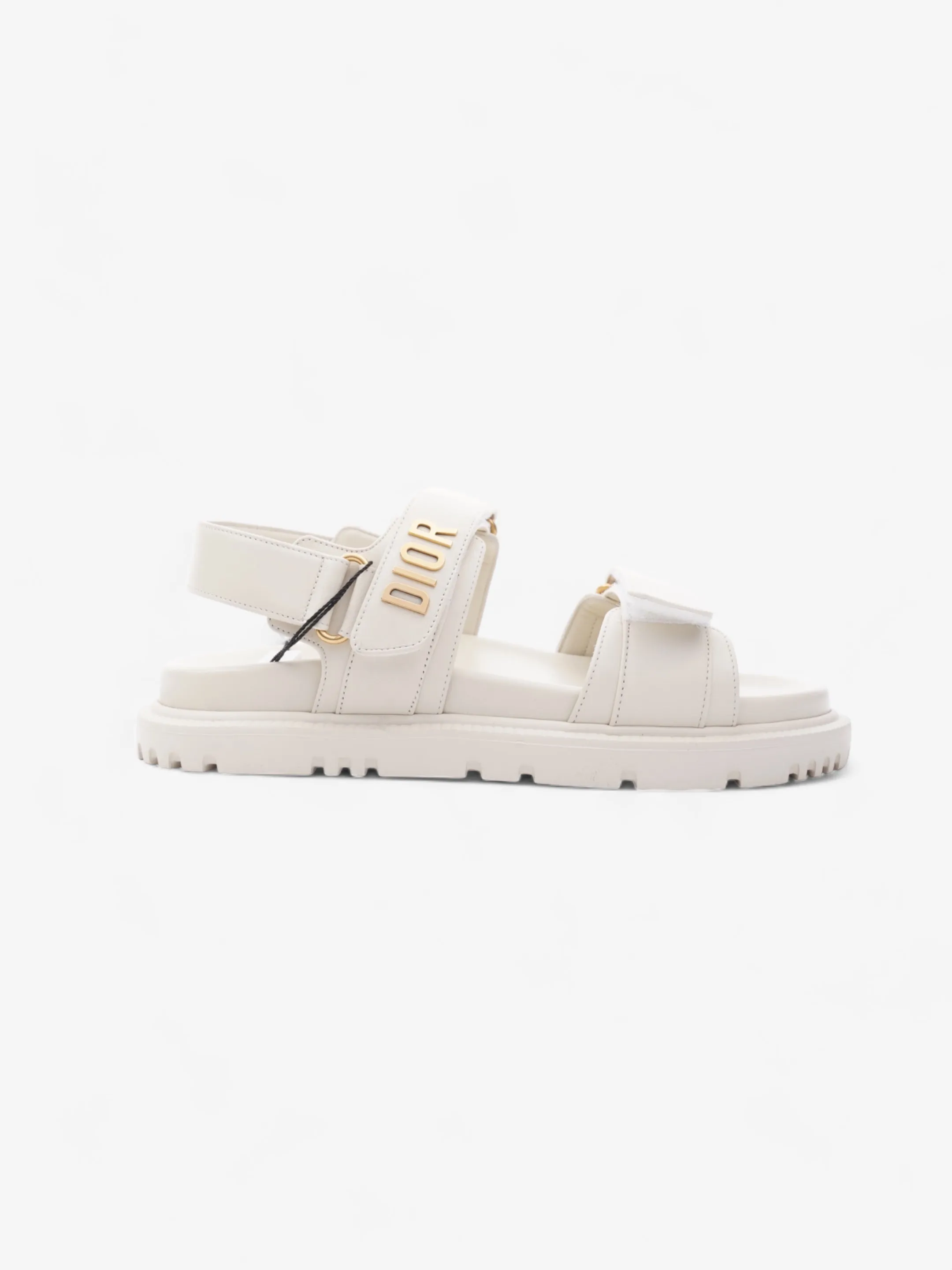 Elegant Shoes Christian Dior Dioract Sandals Cream Leather EU 38 UK 5