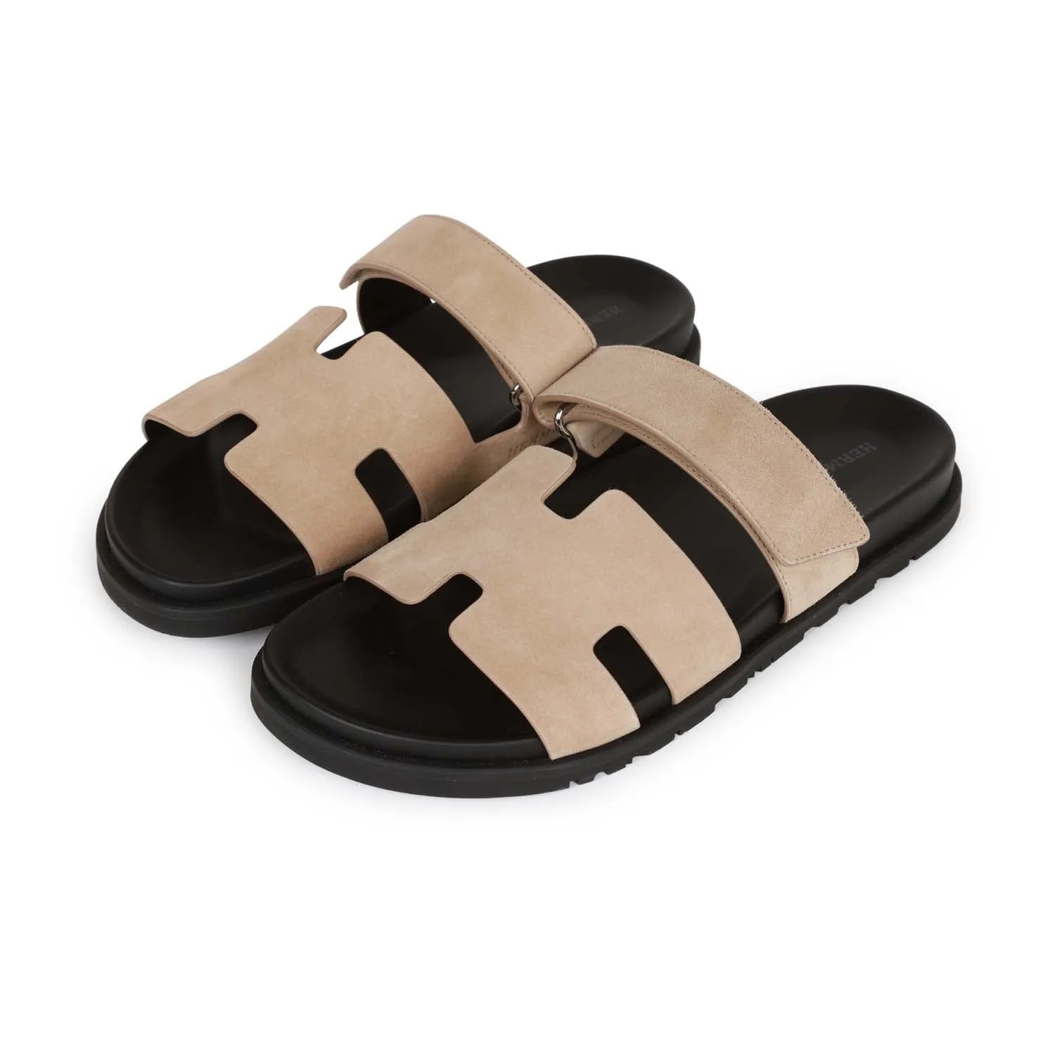 Elegant Strap Sandals Hermes Chypre Sandals Gris Tourterelle Suede 43