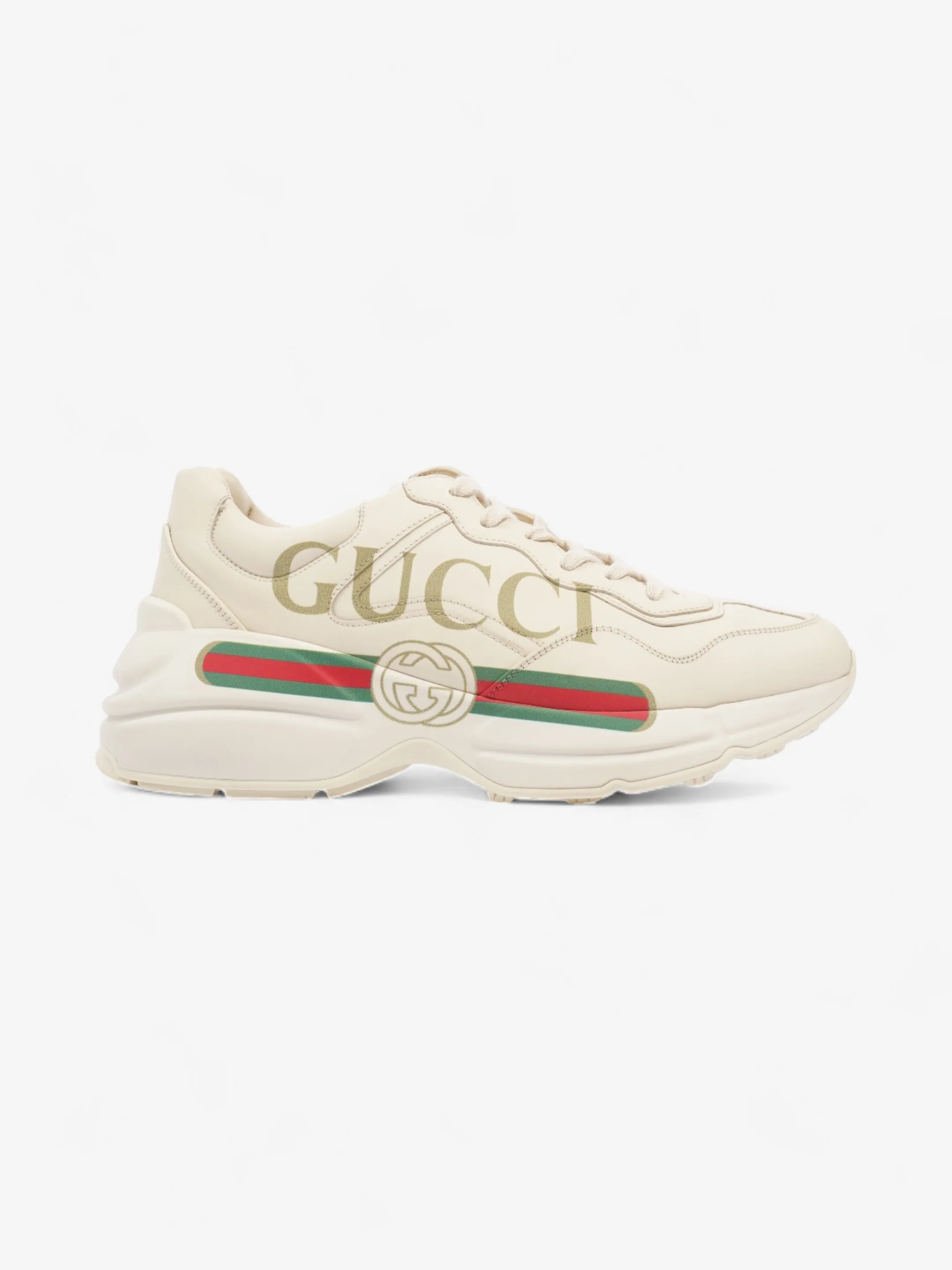 Elevated shock absorption Gucci Rhyton Sneaker Ivory Leather EU 40 UK 7