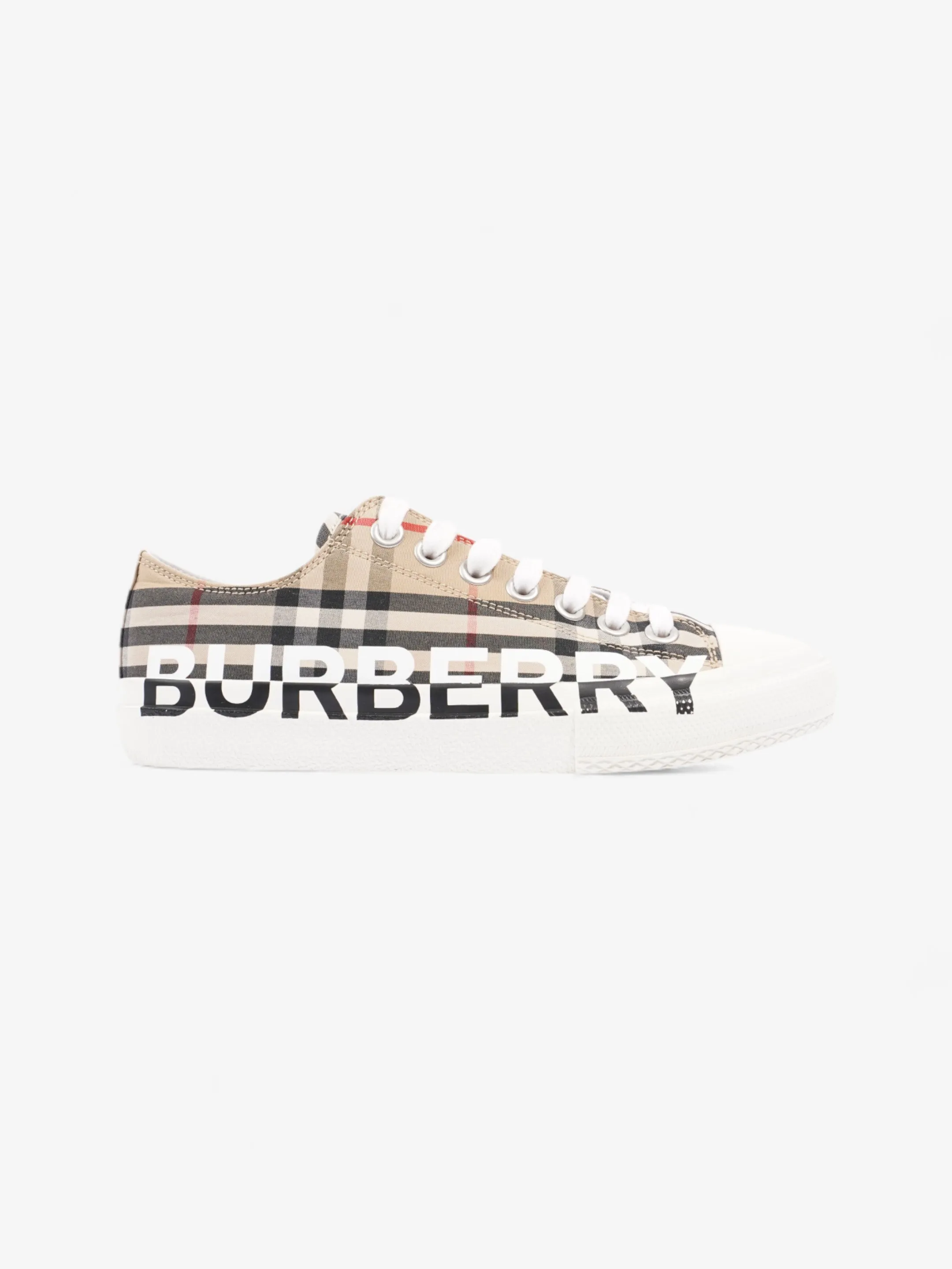 Elite comfort Burberry Lark Sneakers Beige Checkered / Black / White Canvas EU 37 UK 4