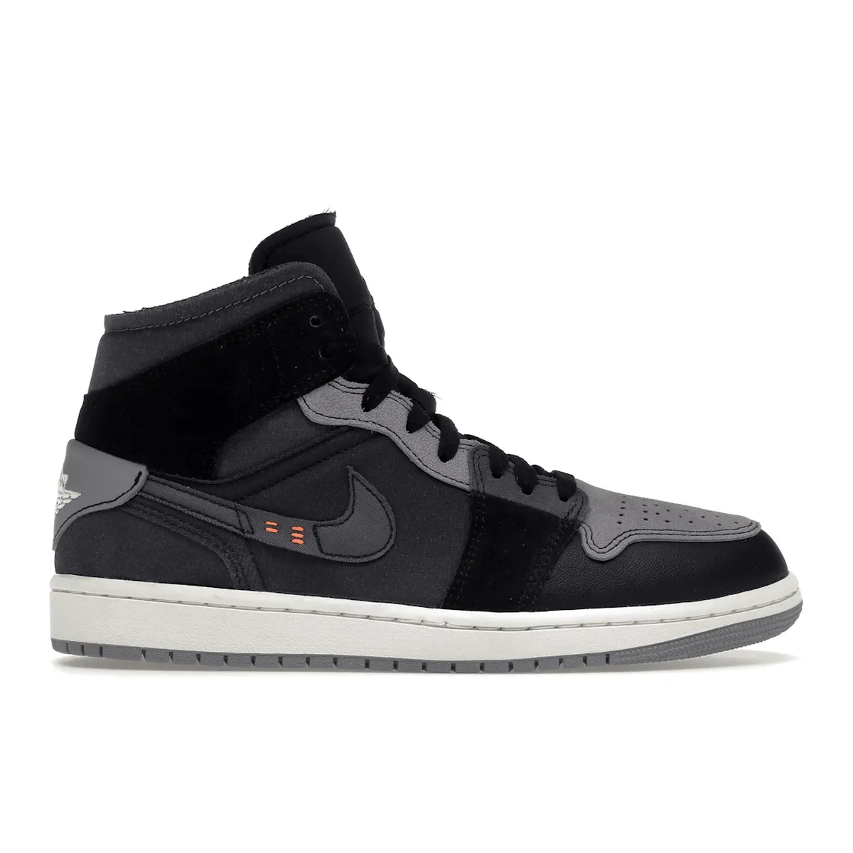 Air Jordan 1 Mid Craft Inside Out Black Heel Guard Tech Max Comfort