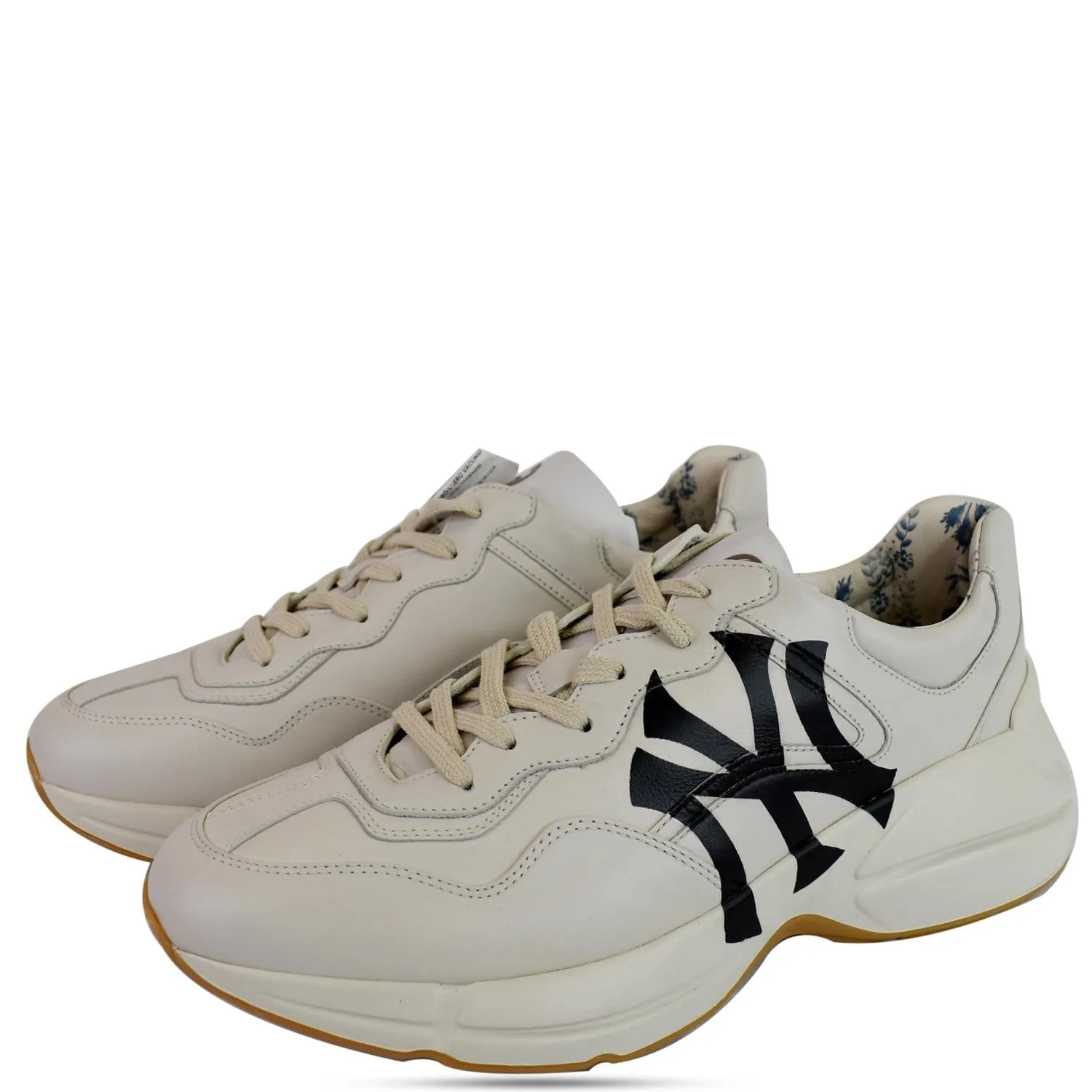 Elite Gucci Rhyton NY Yankees Leather Sneakers White 548638 US 7