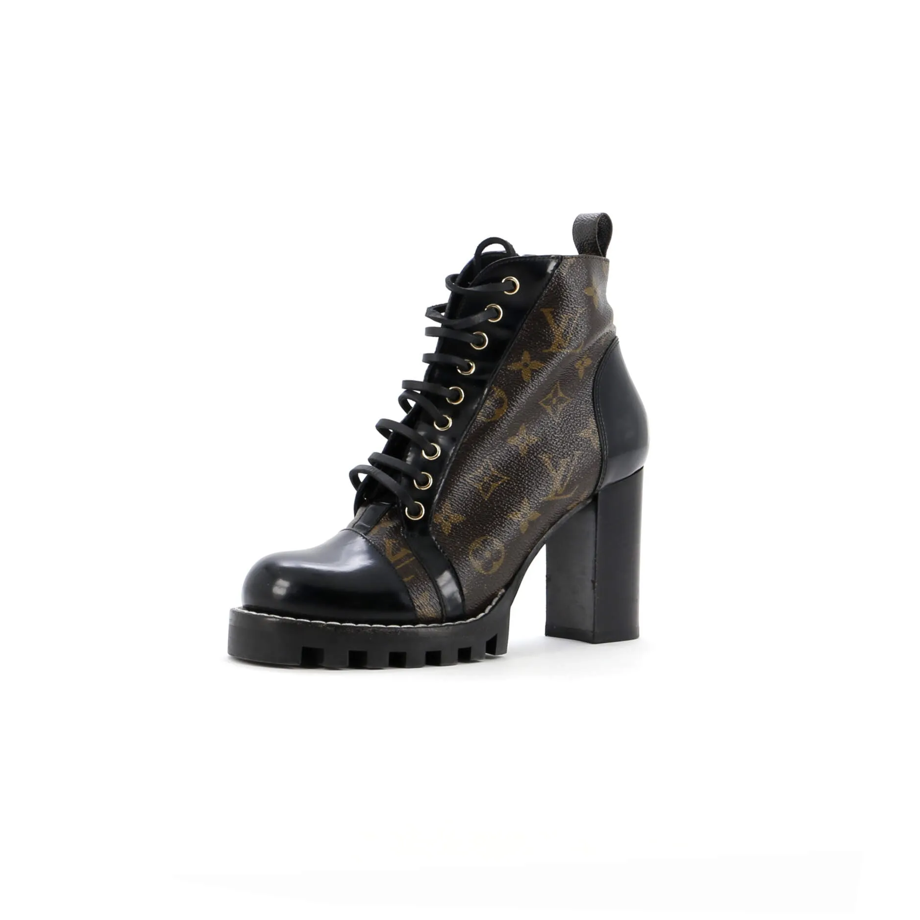 Endurance Fit Louis Vuitton Women's Star Trail Ankle Boots Monogram Canvas with Patent