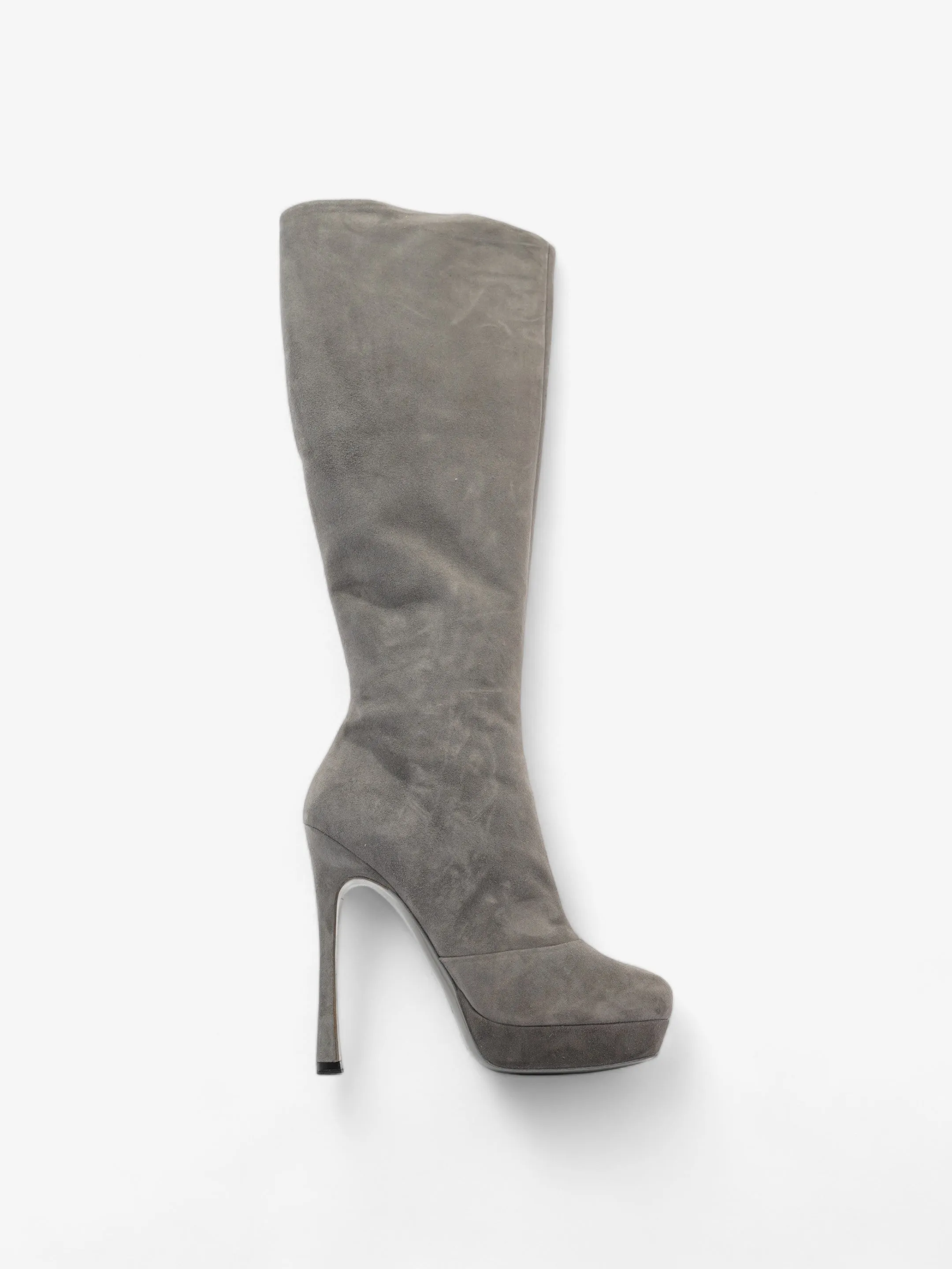 Energy Max Saint Laurent Gisele Boots 105 Grey Suede EU 38.5 UK 5.5