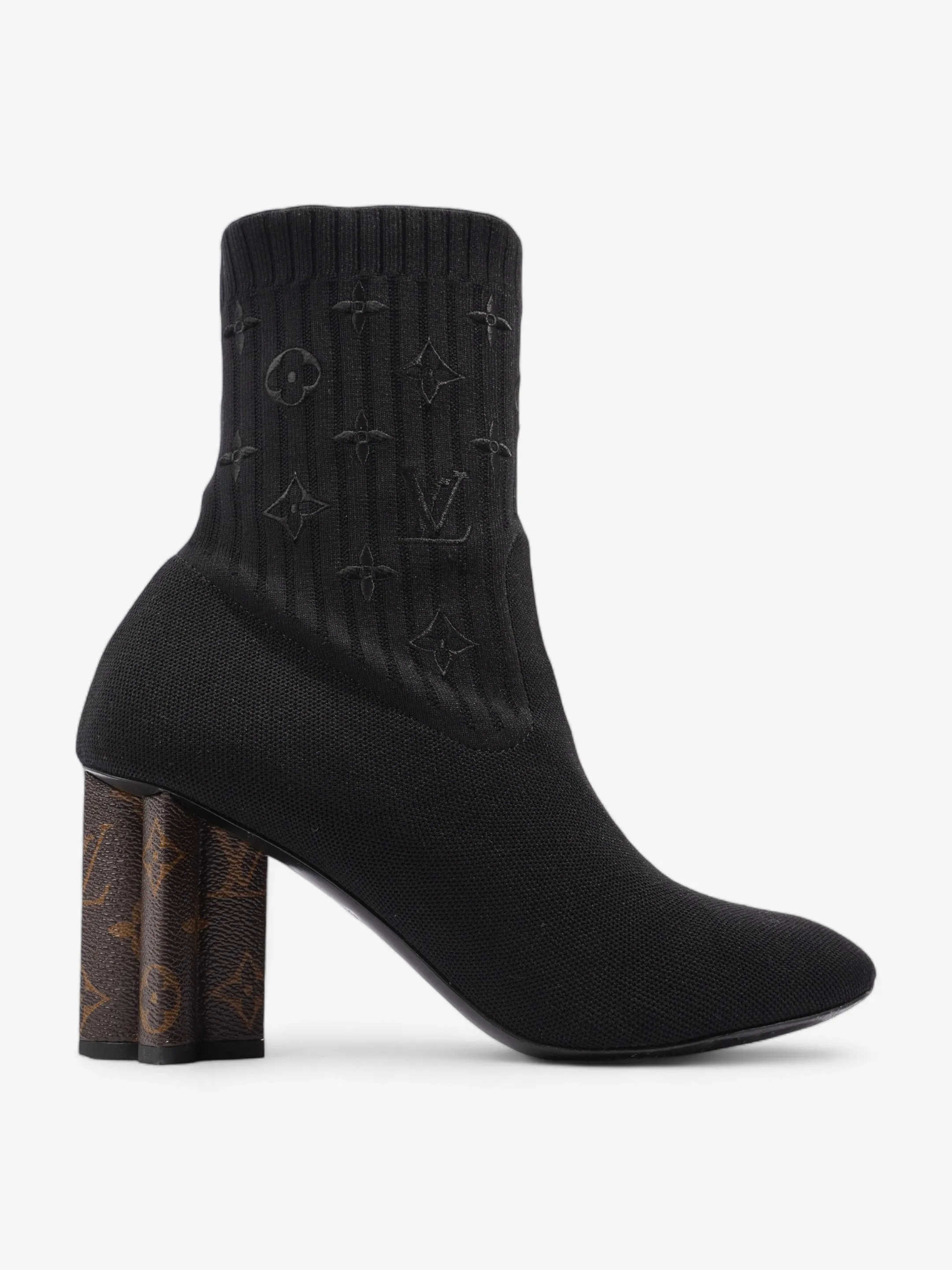 Extra Soft Louis Vuitton Silhouette Ankle Boots 6cm Black / Monogram Fabric EU 41 UK 8
