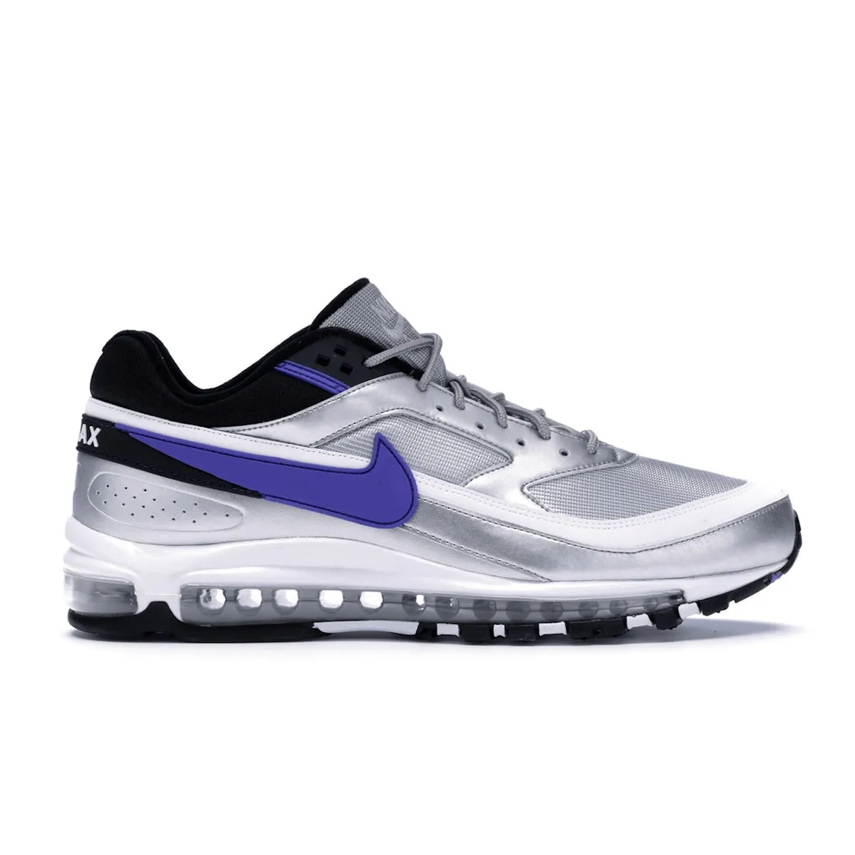 concrete running footwear platform shoes Nike Air Max 97/BW Metallic Silver Persian Violet