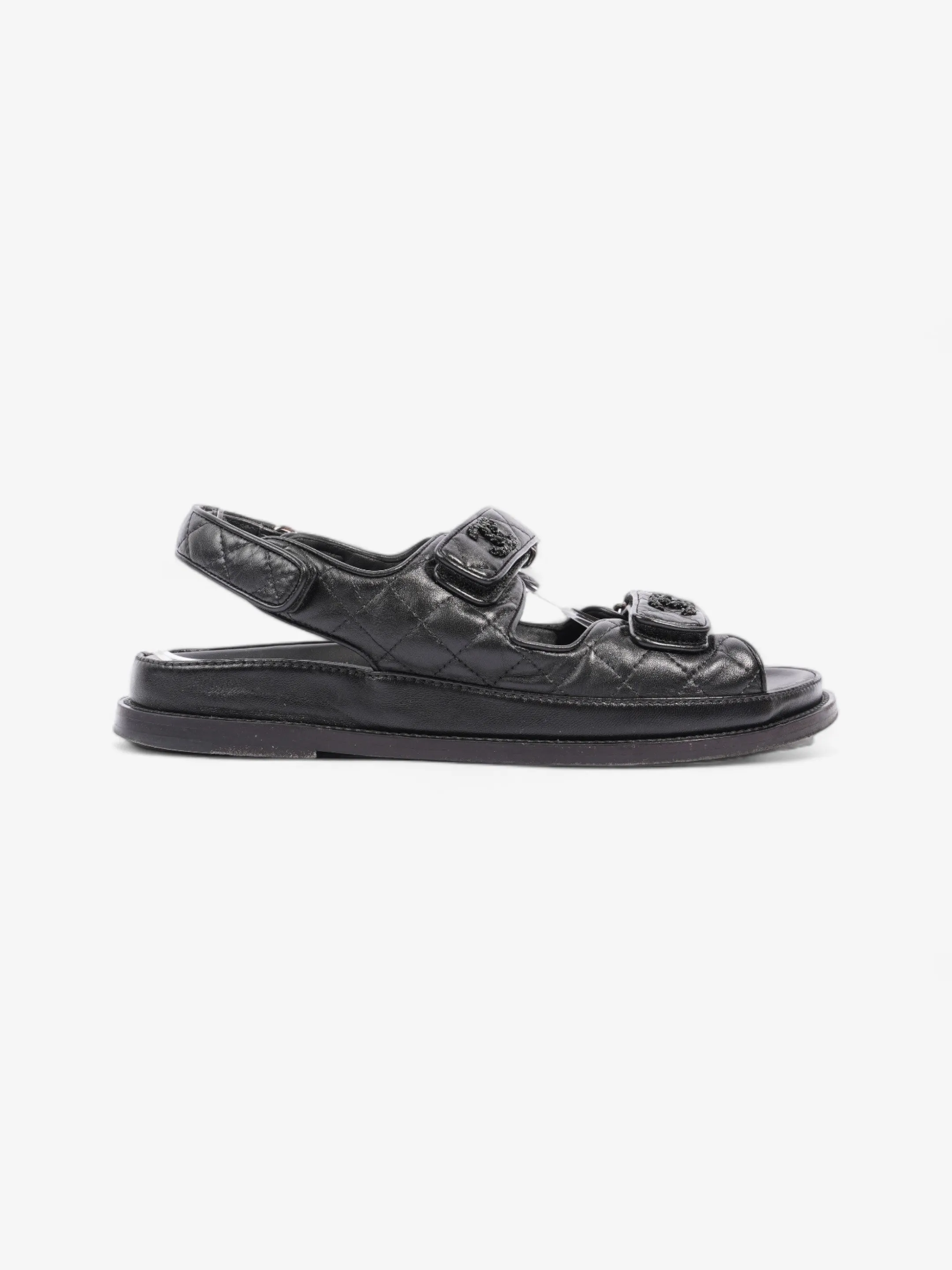 Fashion Sandals Chanel Dad Sandals Black Leather EU 40 UK 7