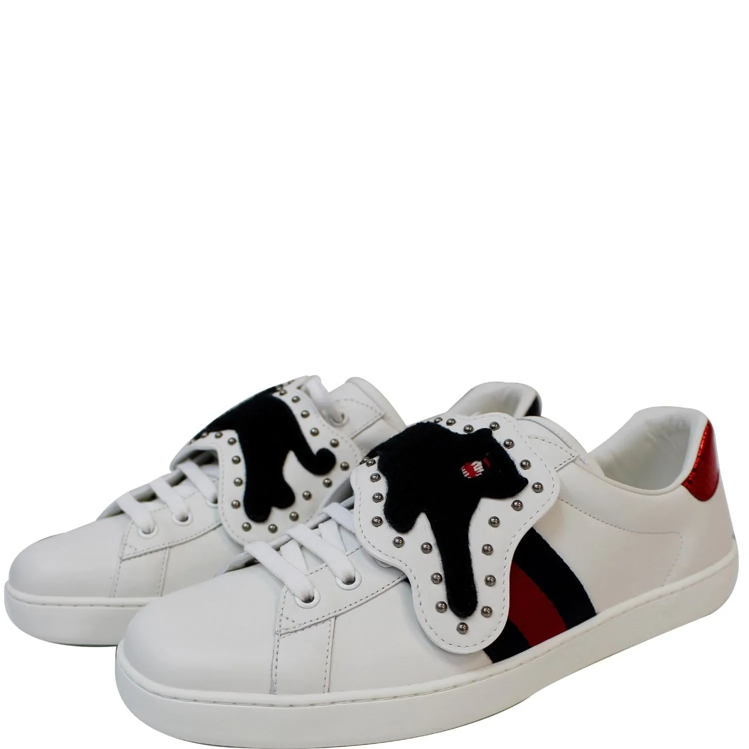 Fashionable Look GUCCI Ace Low-Top With Removable Patches Sneaker White 477107 US 9