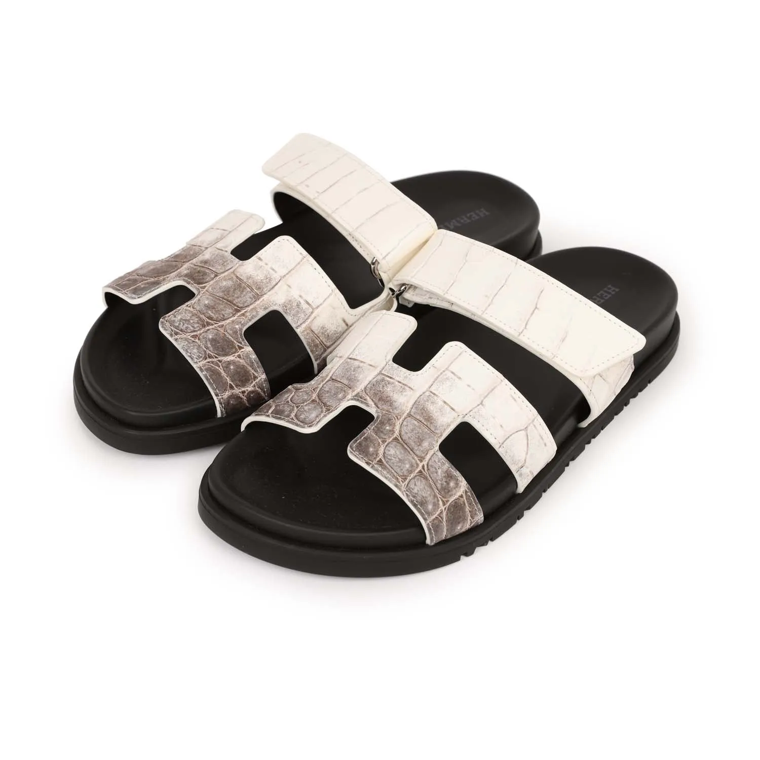 Fashionable Sandal Footwear Hermes Chypre Sandals Himalaya Matte Crocodile Palladium Hardware 38