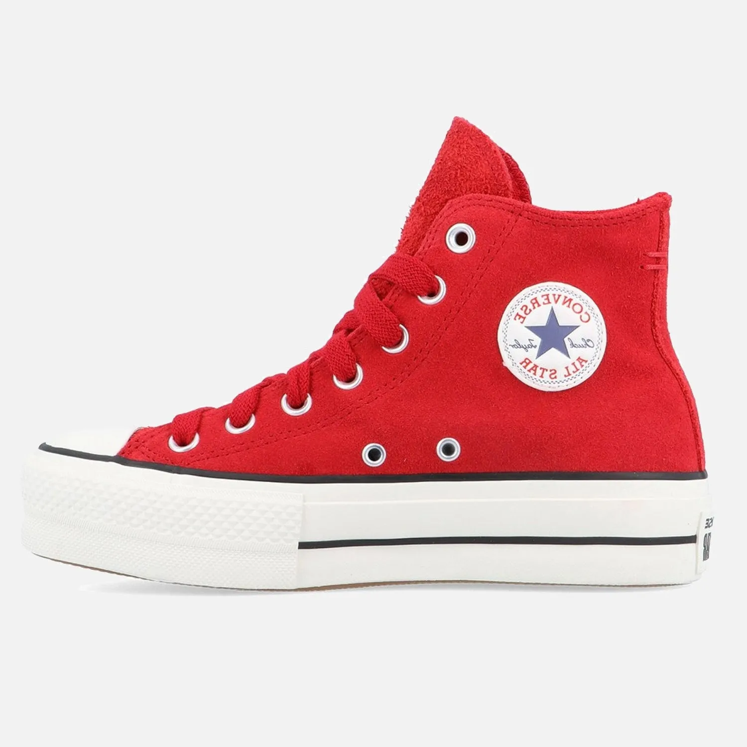 Fast pace running part Women's Converse Chuck Taylor Lift Hi Red Suede