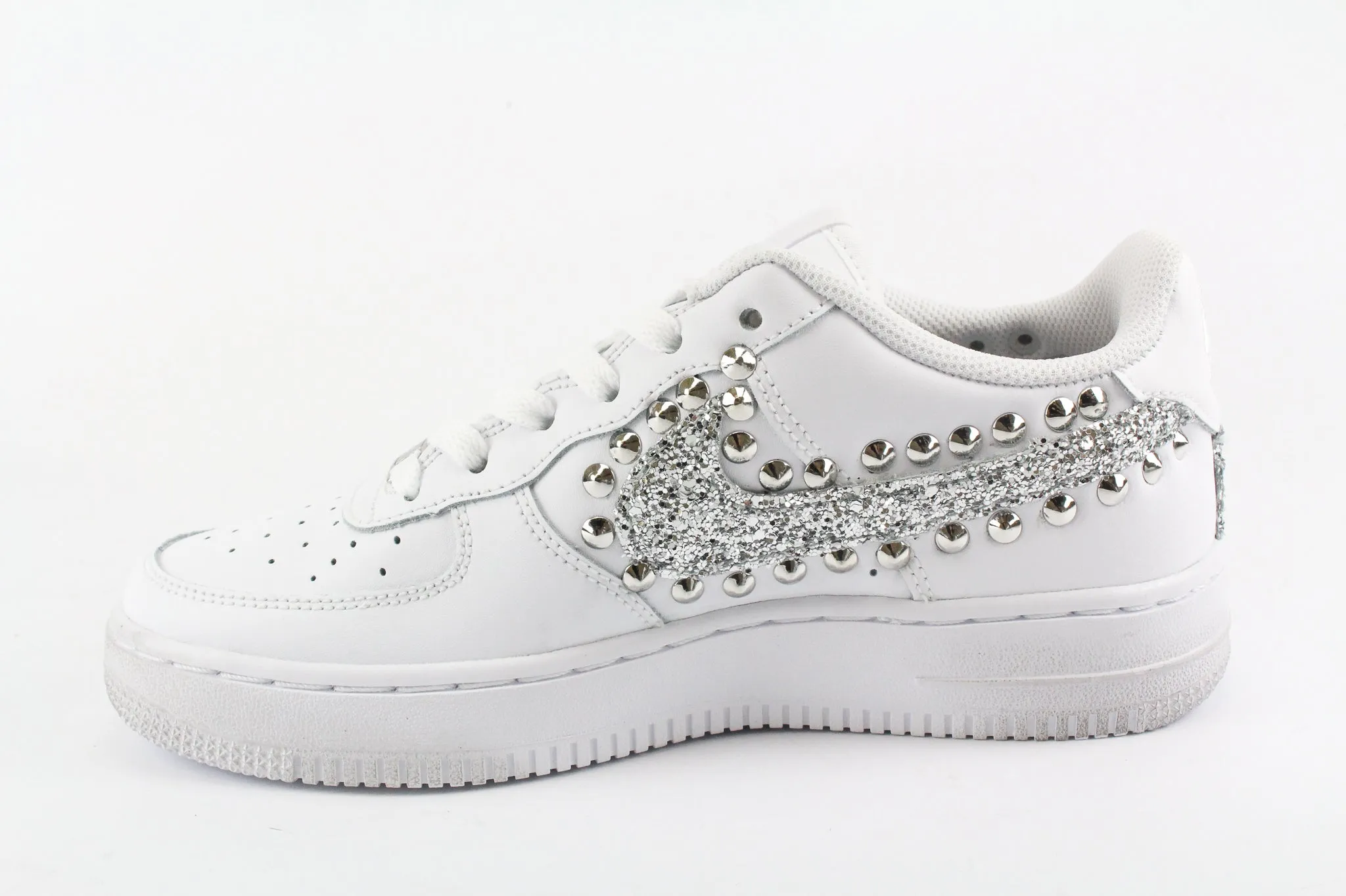 Feel Fresh Nike Air Force 1 '07 Silver Glitter & Borchie