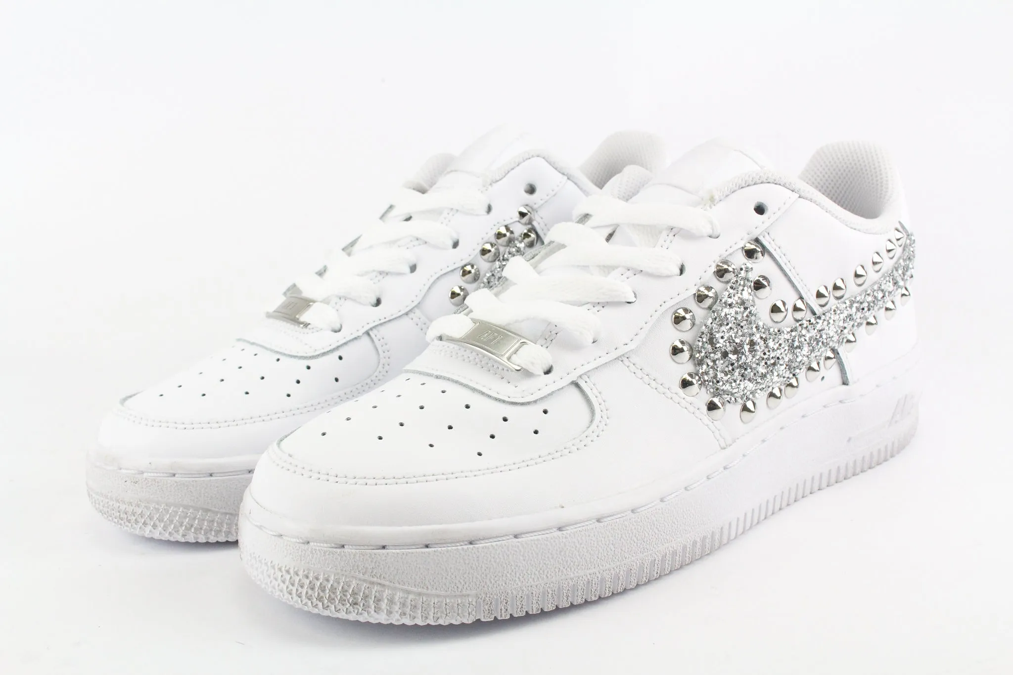 Feel Fresh Nike Air Force 1 '07 Silver Glitter & Borchie