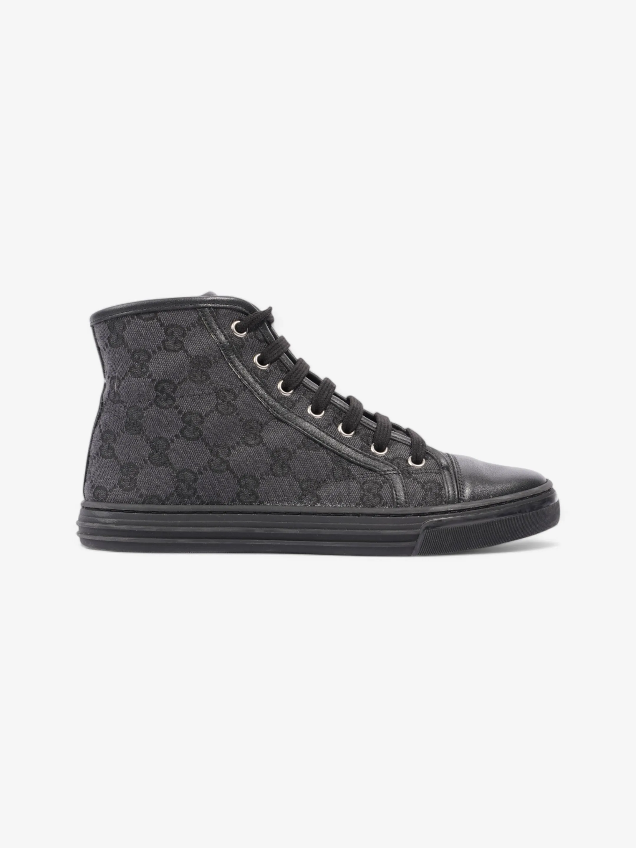 Fit Feel Gucci GG High-Top Sneakers Black / Grey Canvas EU 37 UK 4